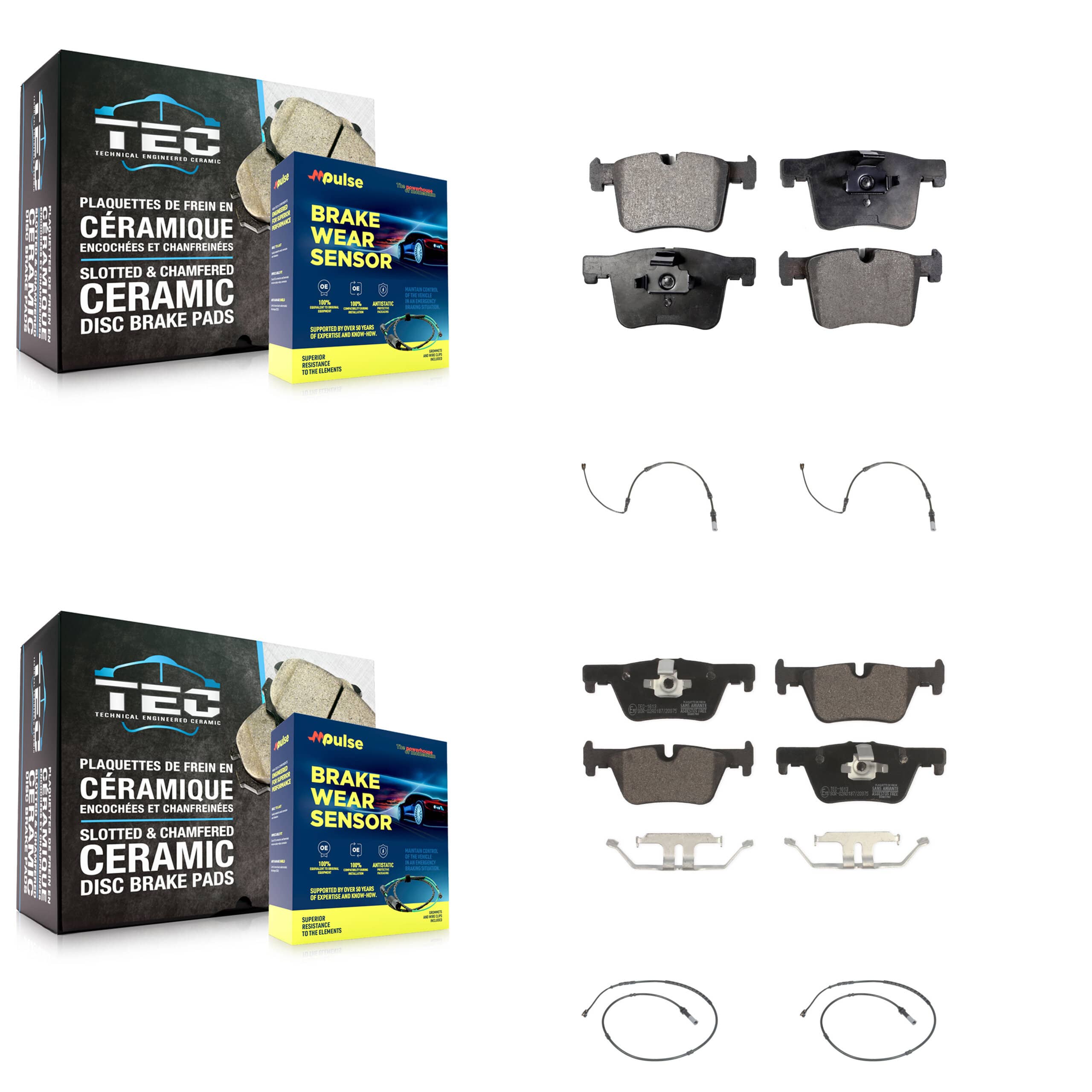 TEC - KTW-100652 - Front and Rear Disc Brake Pad Kits