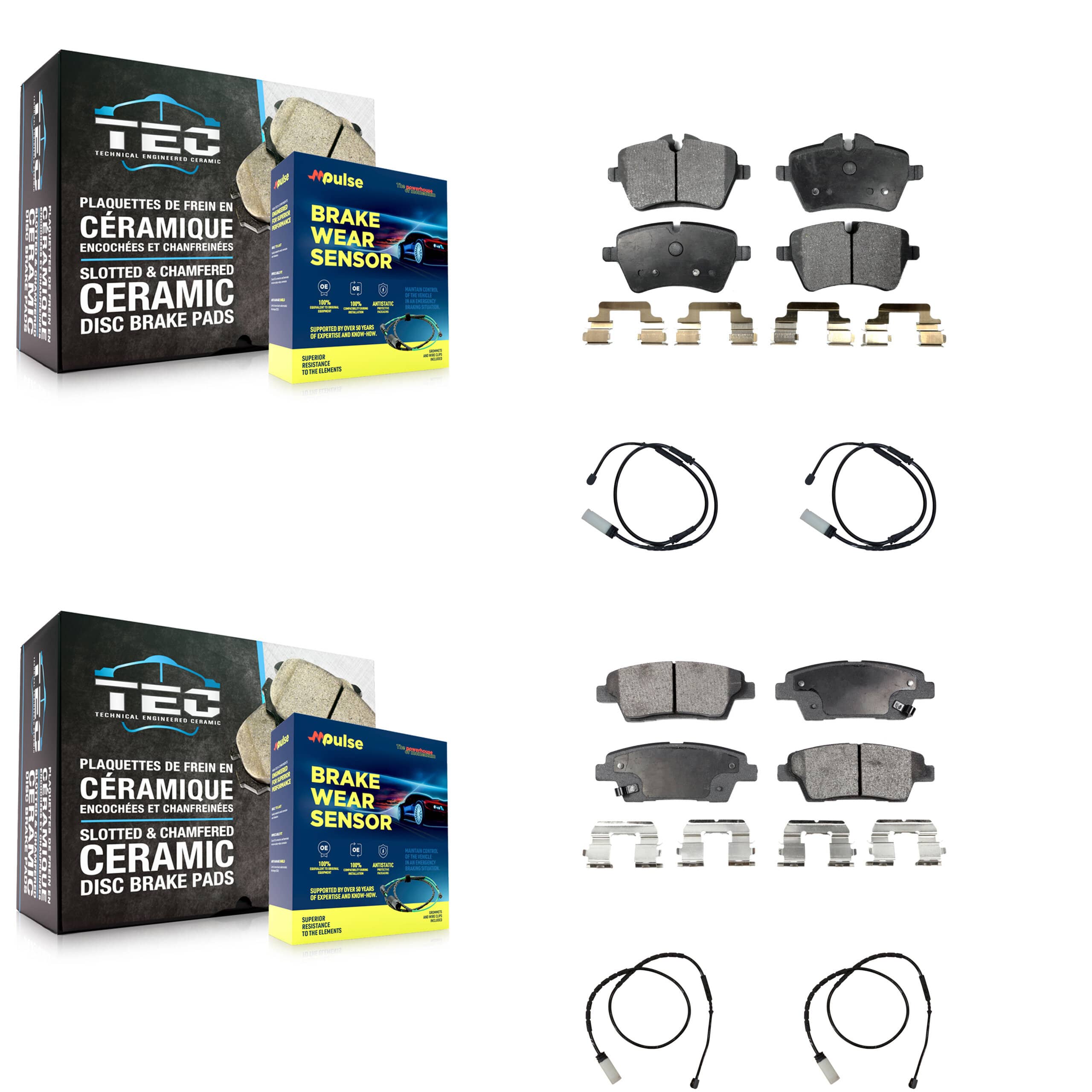 TEC - KTW-100663 - Front and Rear Disc Brake Pad Kits
