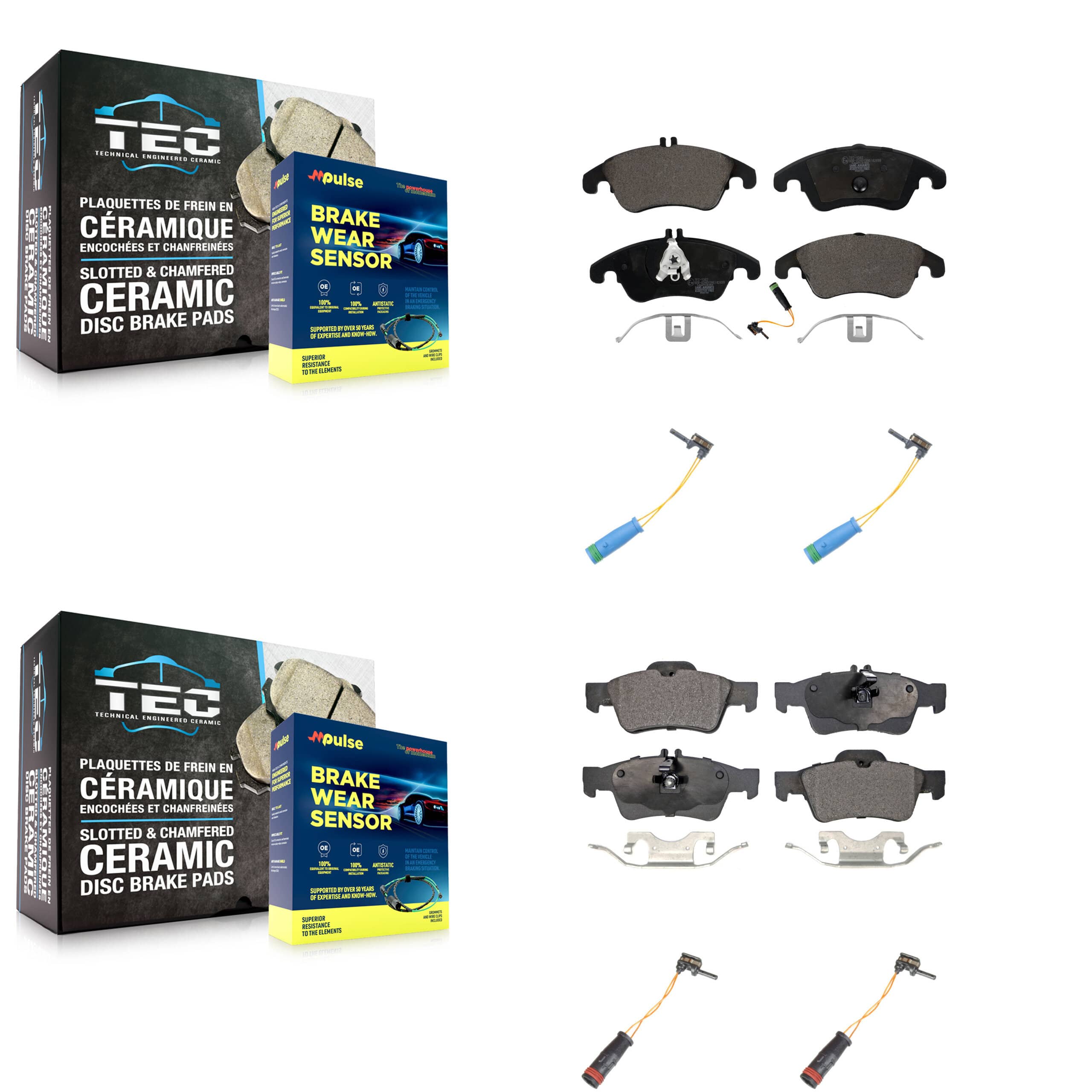 TEC - KTW-100673 - Front and Rear Disc Brake Pad Kits