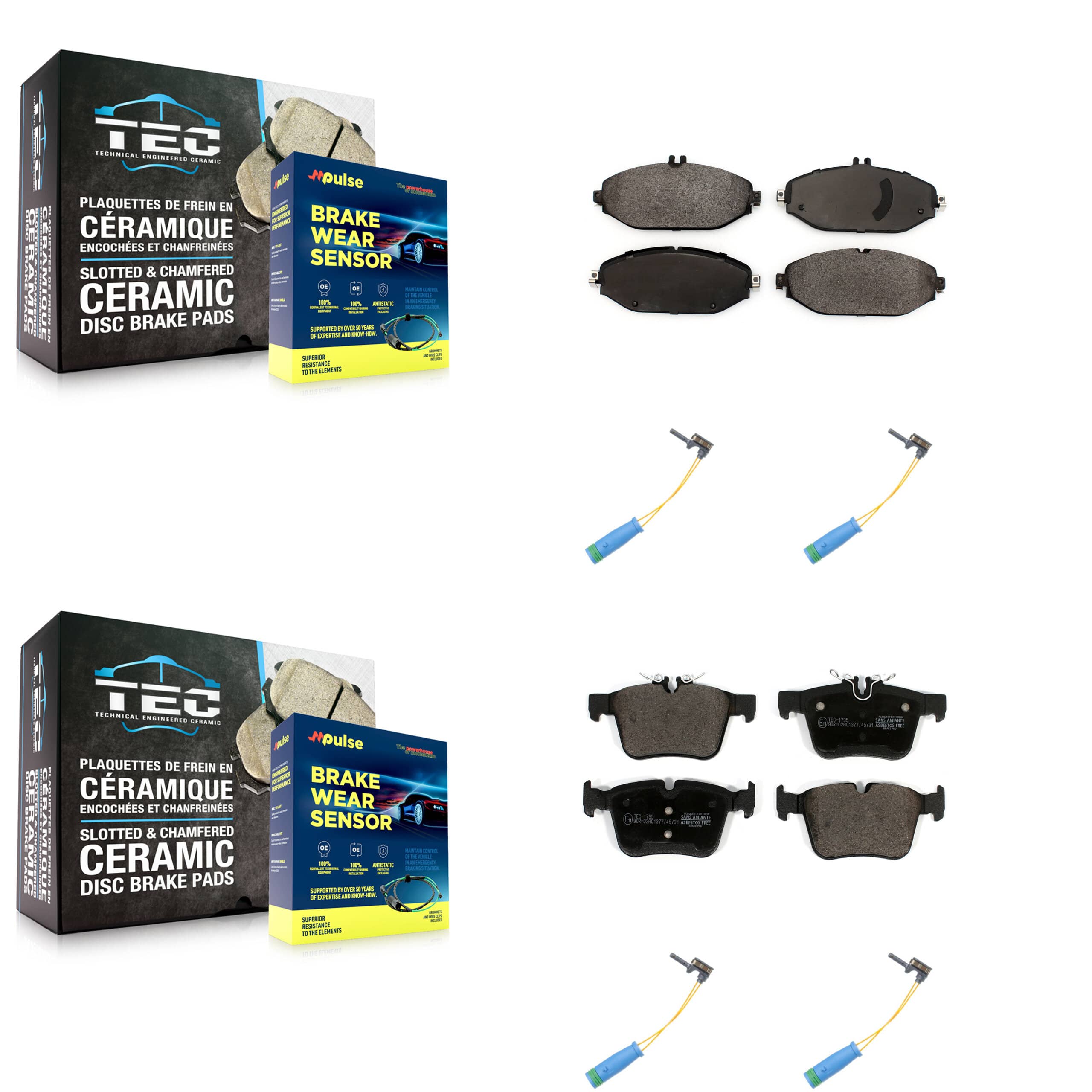 TEC - KTW-100675 - Front and Rear Disc Brake Pad Kits
