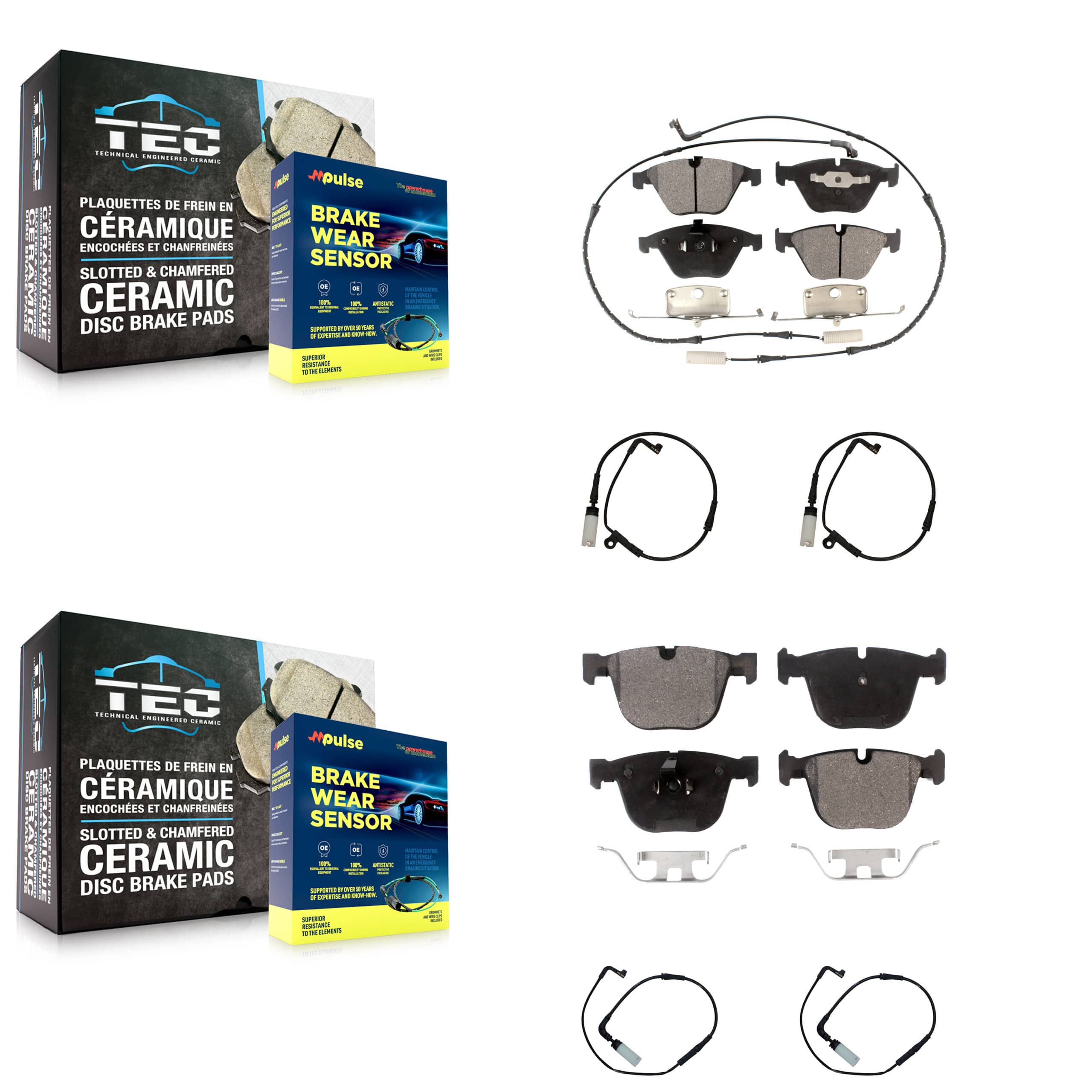 TEC - KTW-100690 - Front and Rear Disc Brake Pad Kits