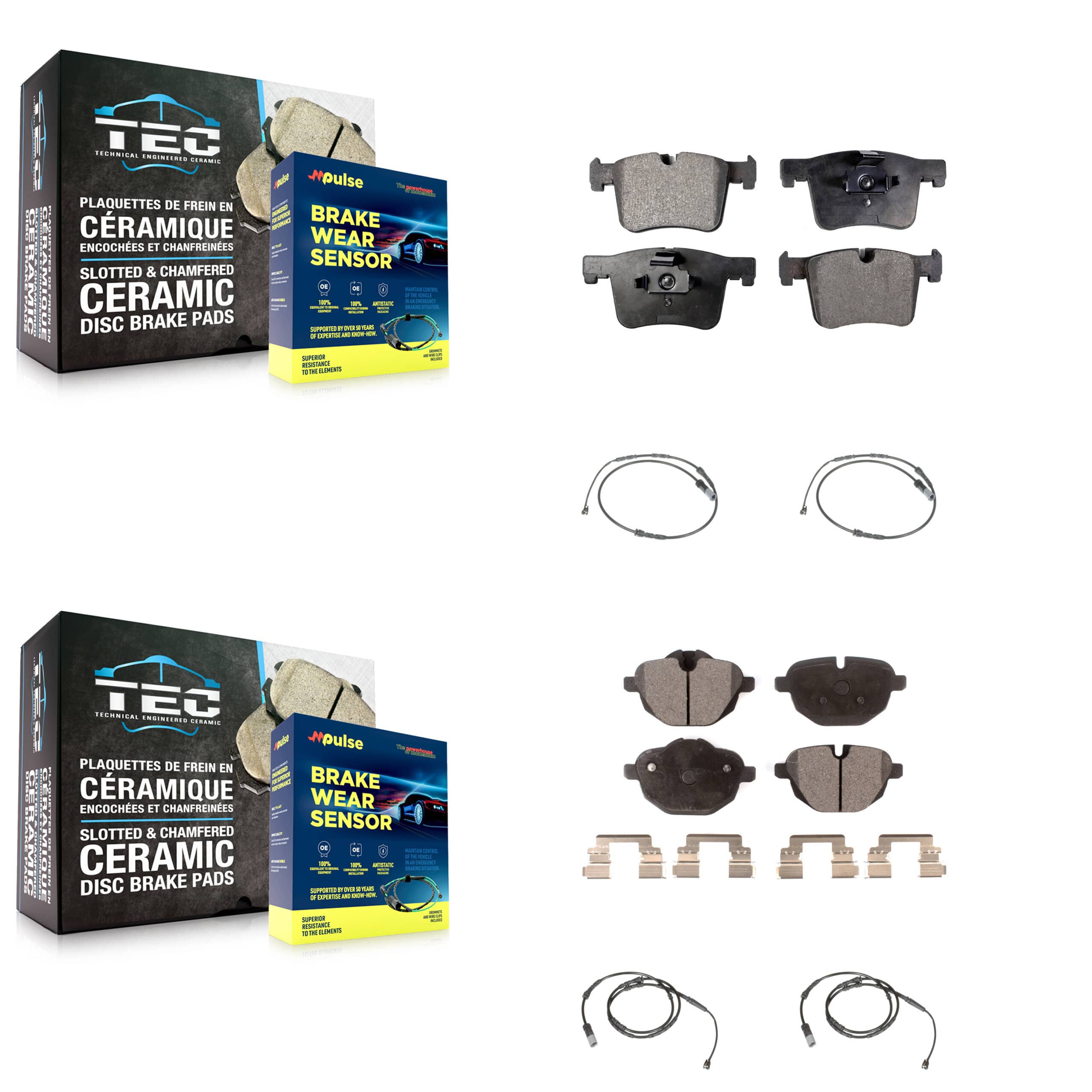 TEC - KTW-100696 - Front and Rear Disc Brake Pad Kits