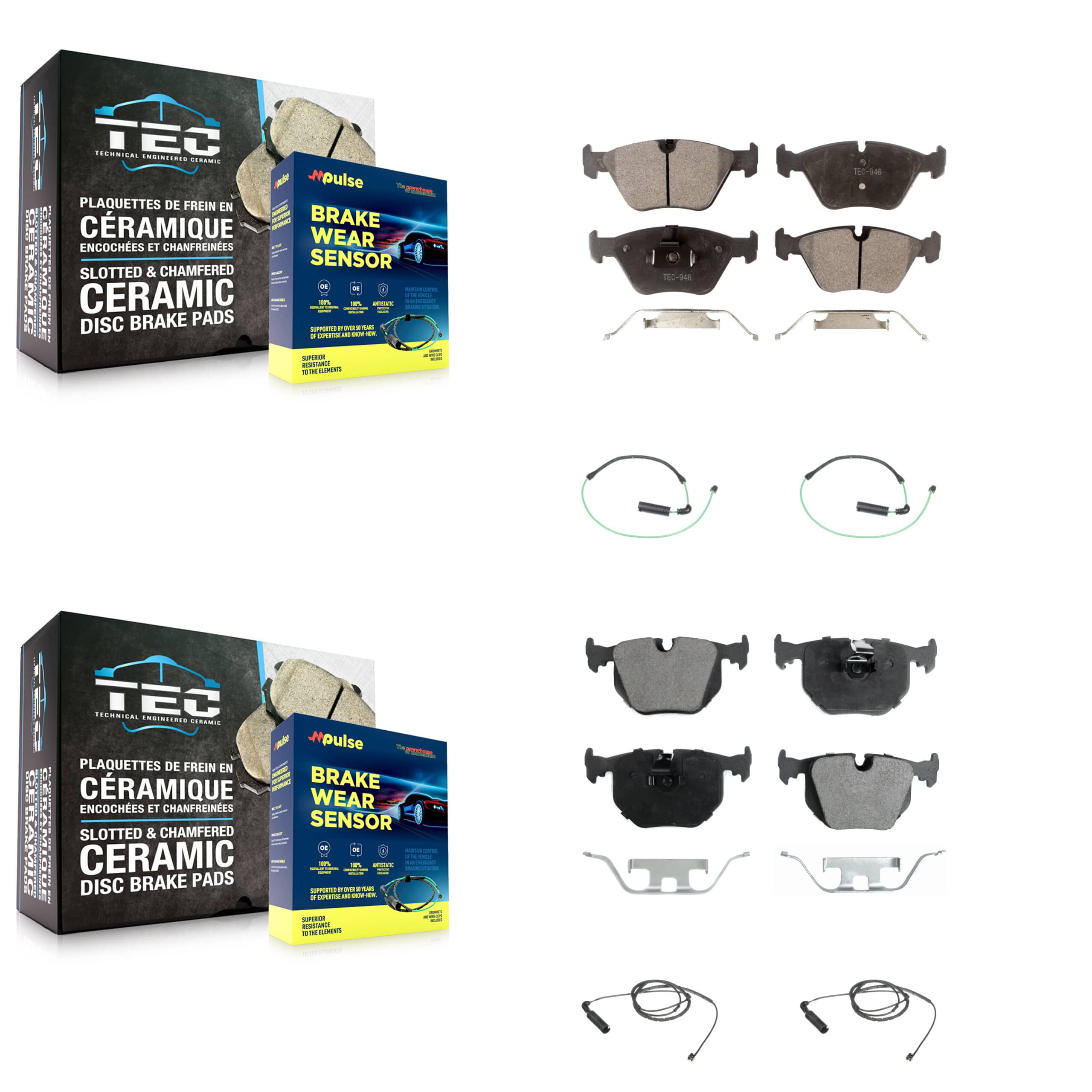 TEC - KTW-100699 - Front and Rear Disc Brake Pad Kits
