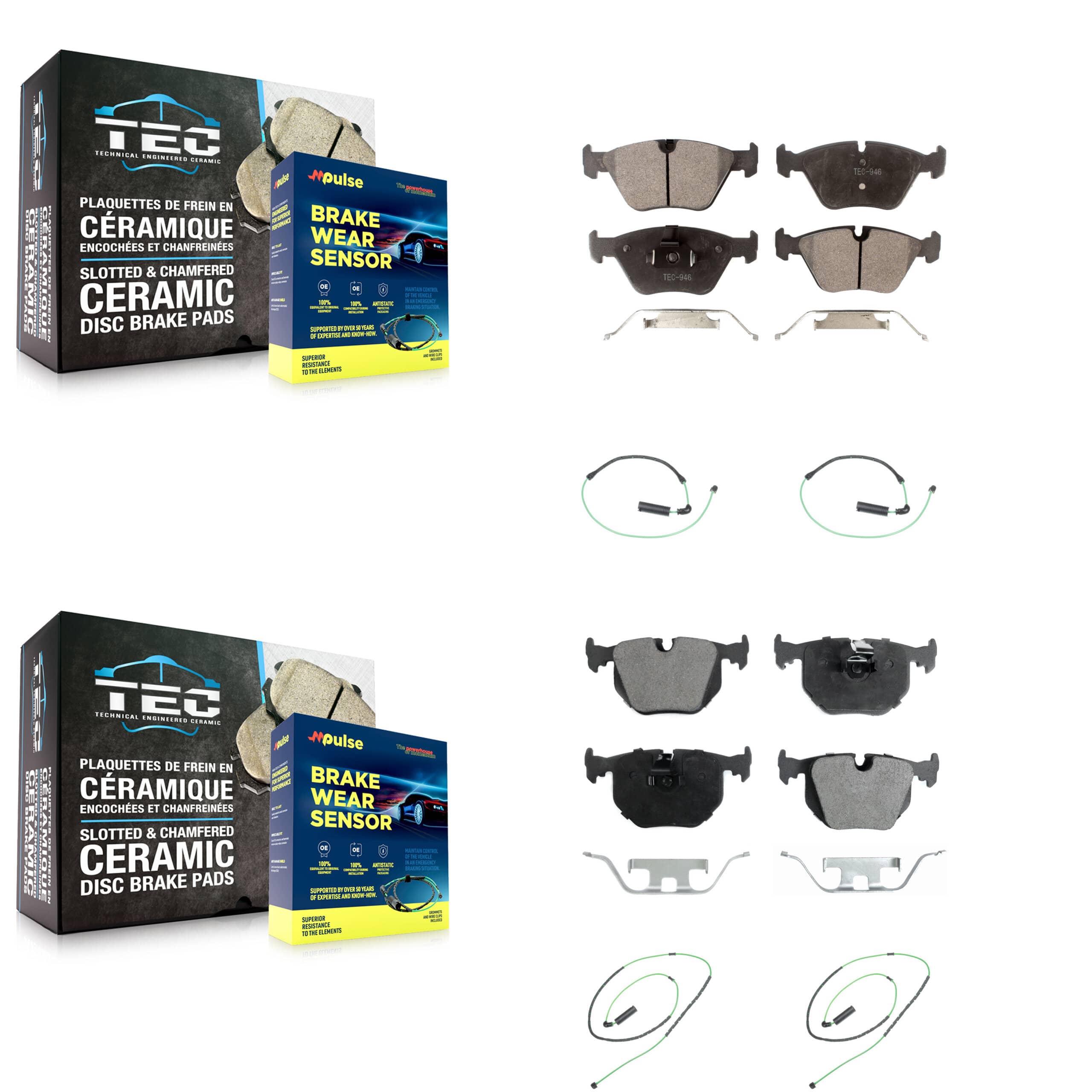 TEC - KTW-100701 - Front and Rear Disc Brake Pad Kits