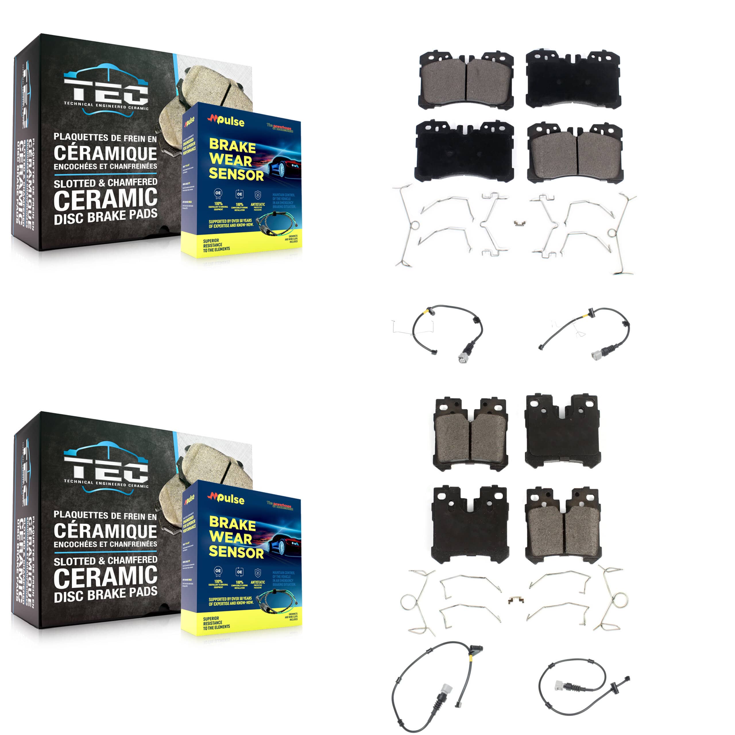 TEC - KTW-100711 - Front and Rear Disc Brake Pad Kits