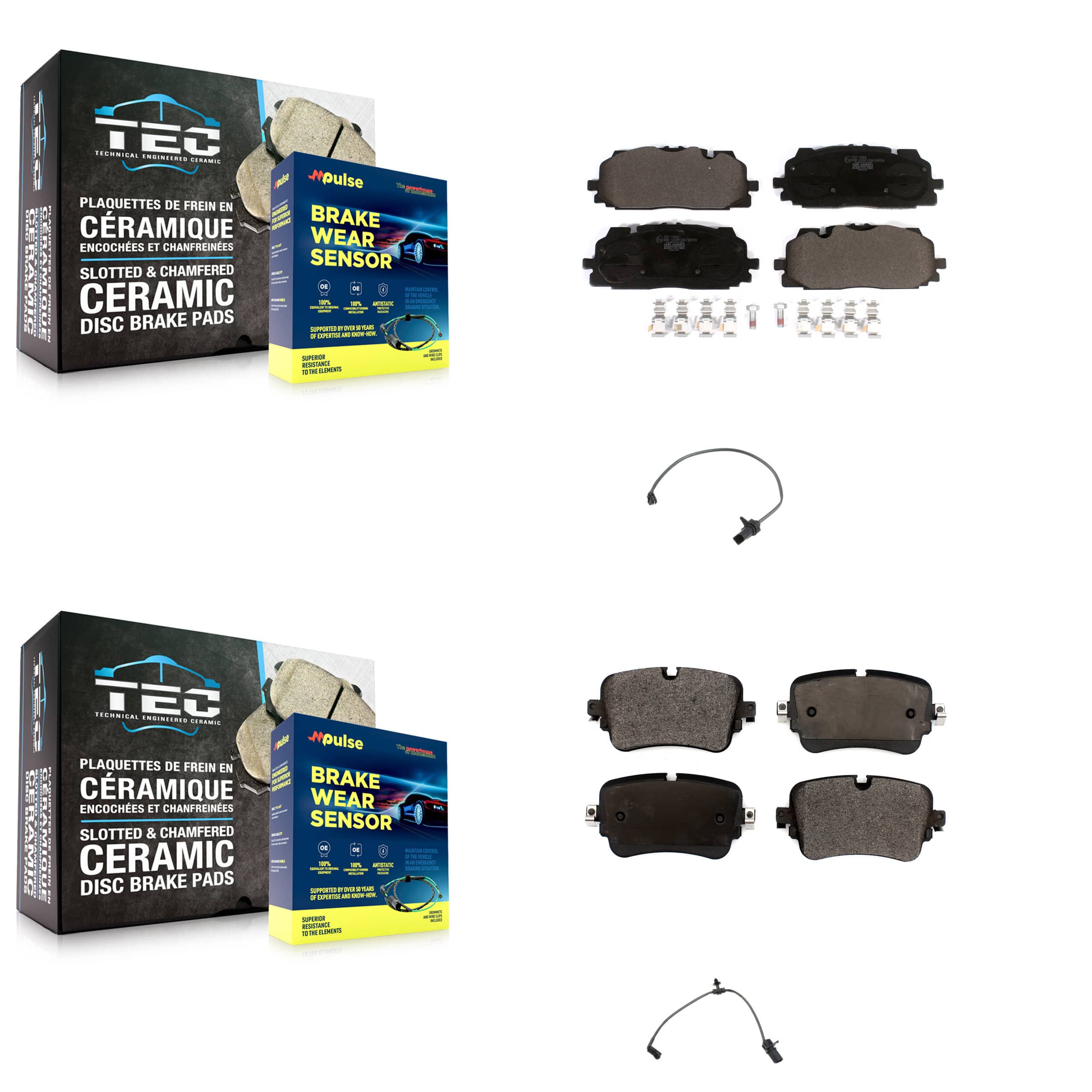 TEC - KTW-101404 - Front and Rear Disc Brake Pad Kits