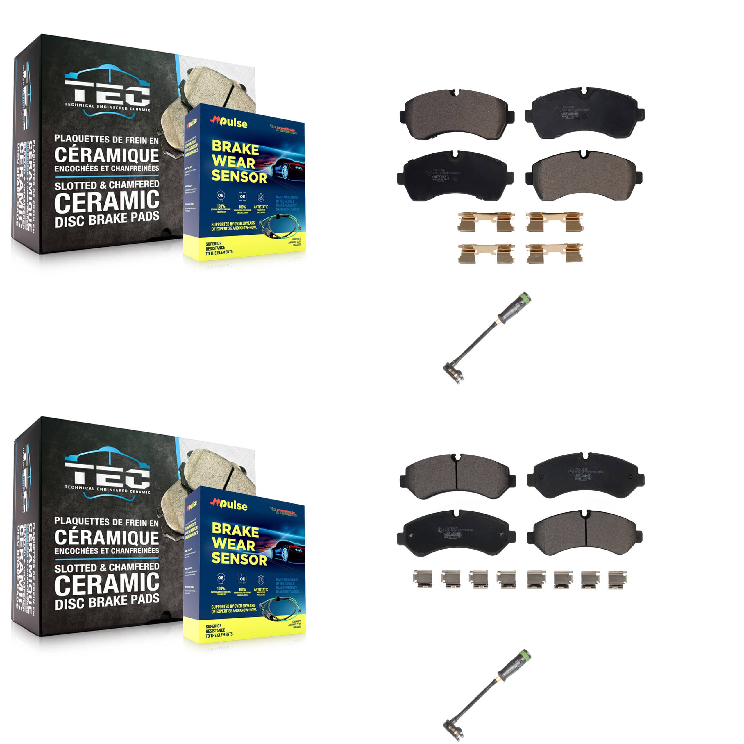 TEC - KTW-101411 - Front and Rear Disc Brake Pad Kits