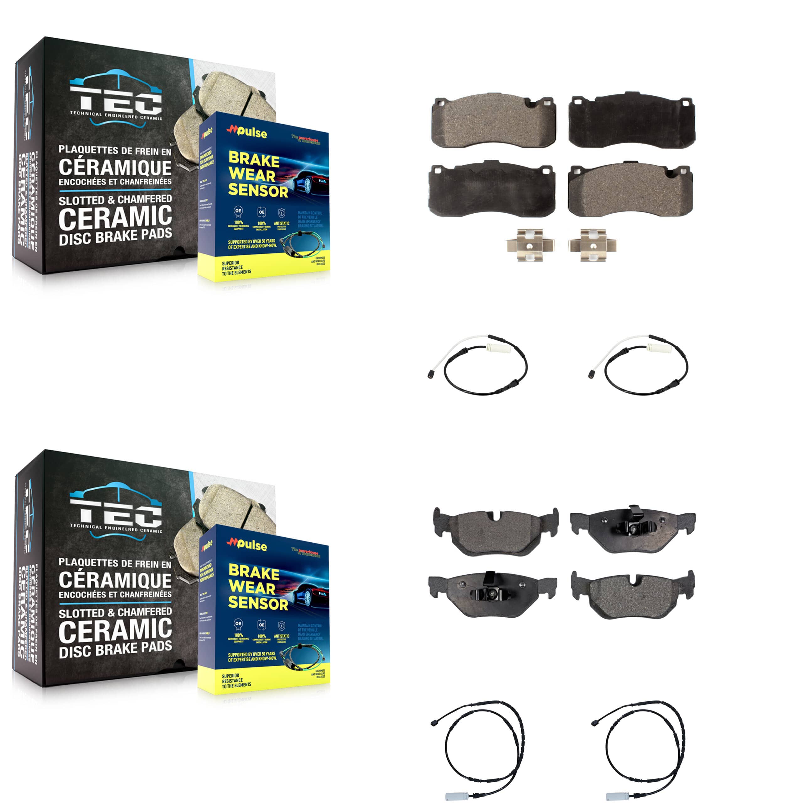 TEC - KTW-101452 - Front and Rear Disc Brake Pad Kits