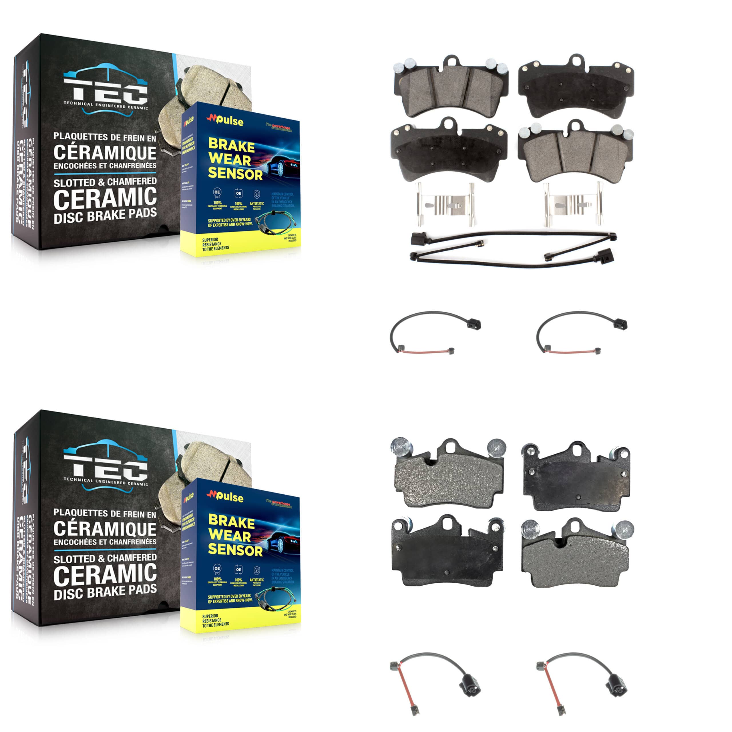 TEC - KTW-101519 - Front and Rear Disc Brake Pad Kits