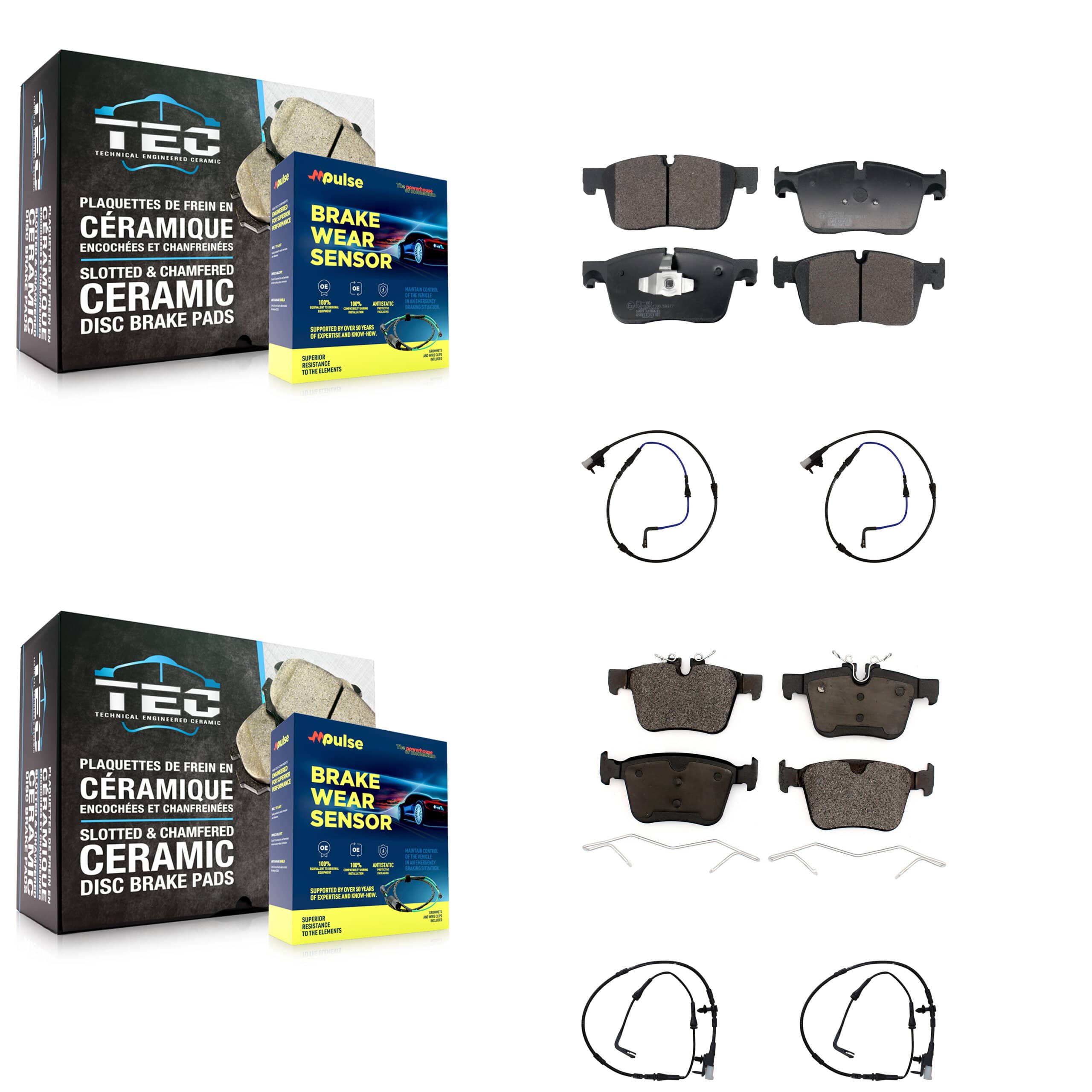 TEC - KTW-101526 - Front and Rear Disc Brake Pad Kits
