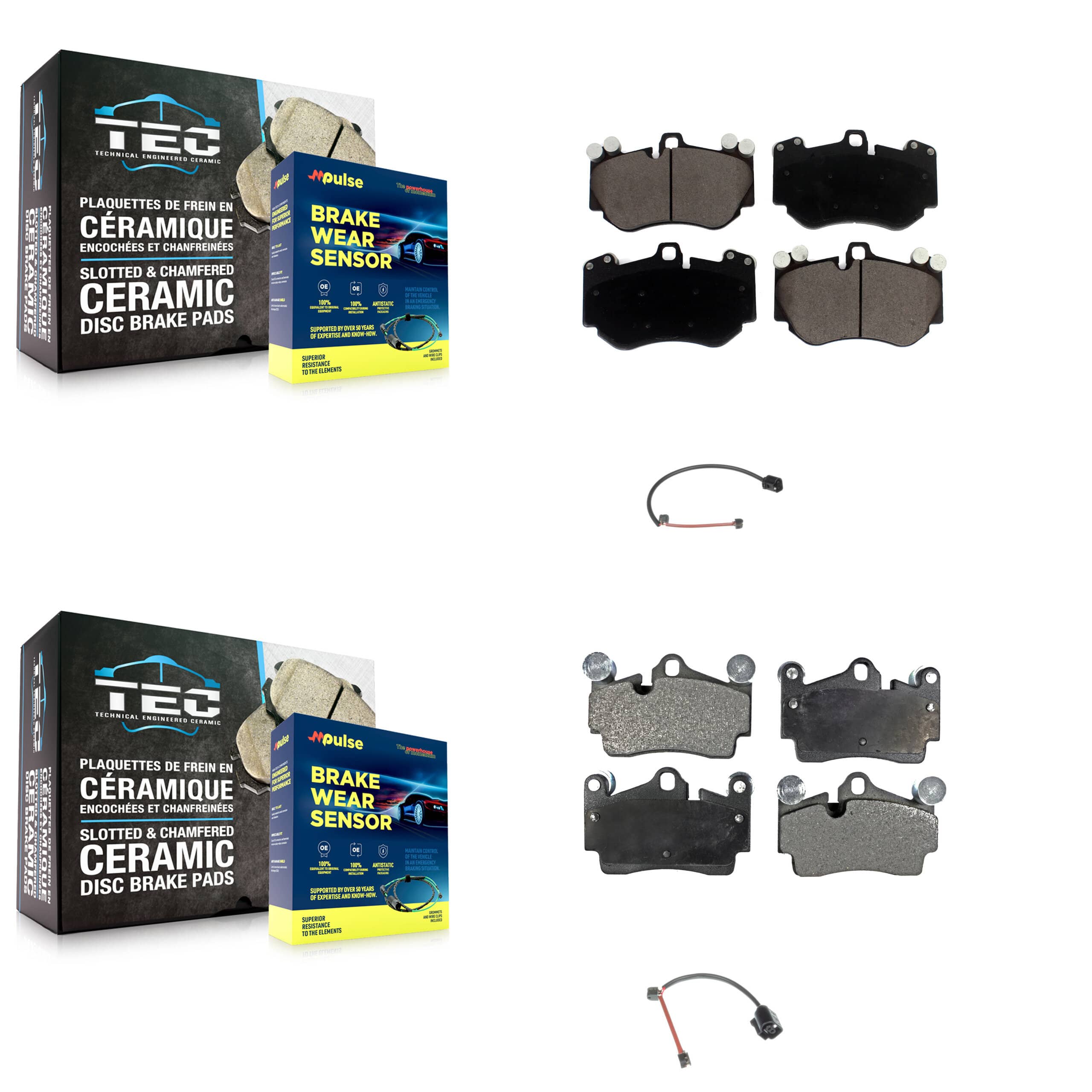 TEC - KTW-101543 - Front and Rear Disc Brake Pad Kits