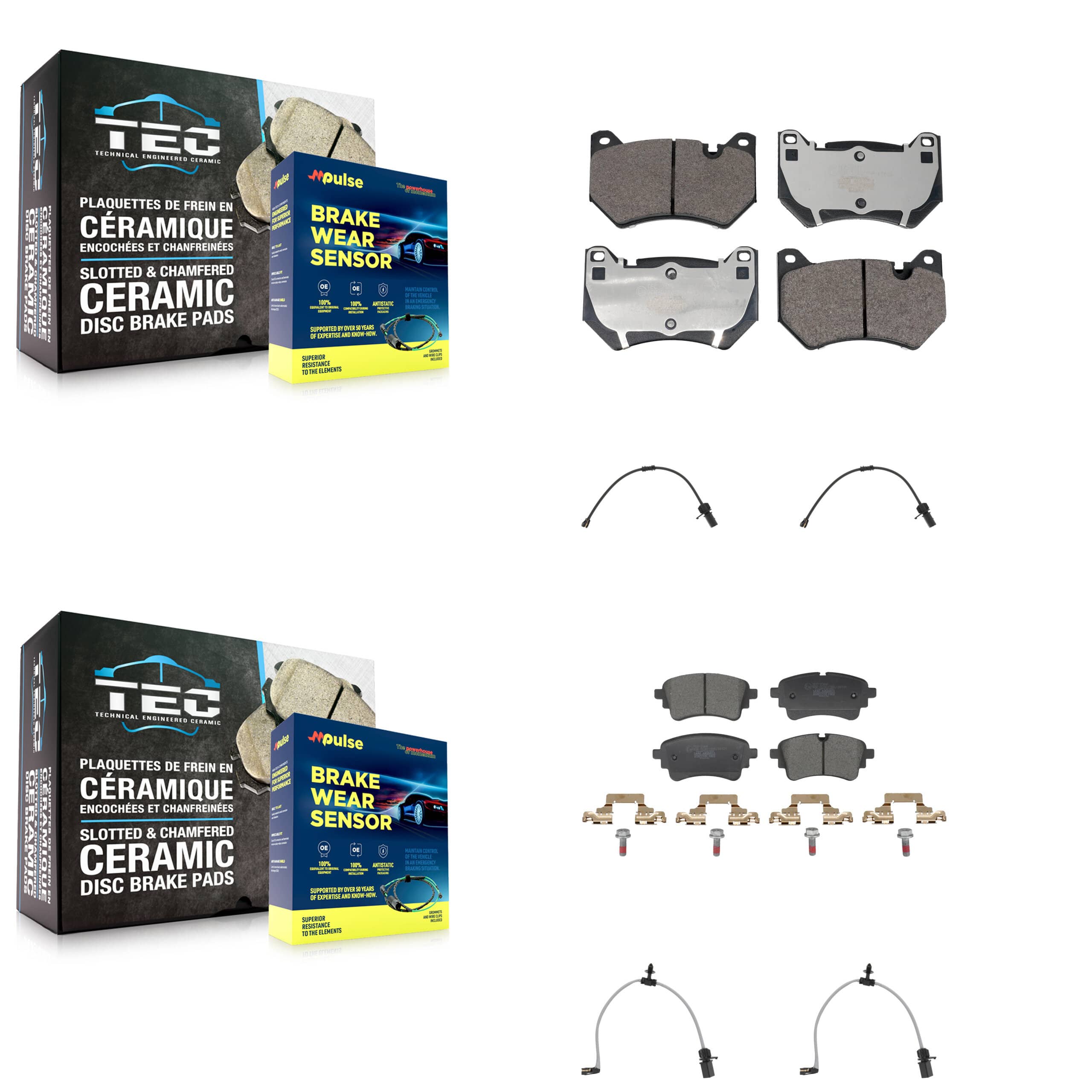 TEC - KTW-101608 - Front and Rear Disc Brake Pad Kits