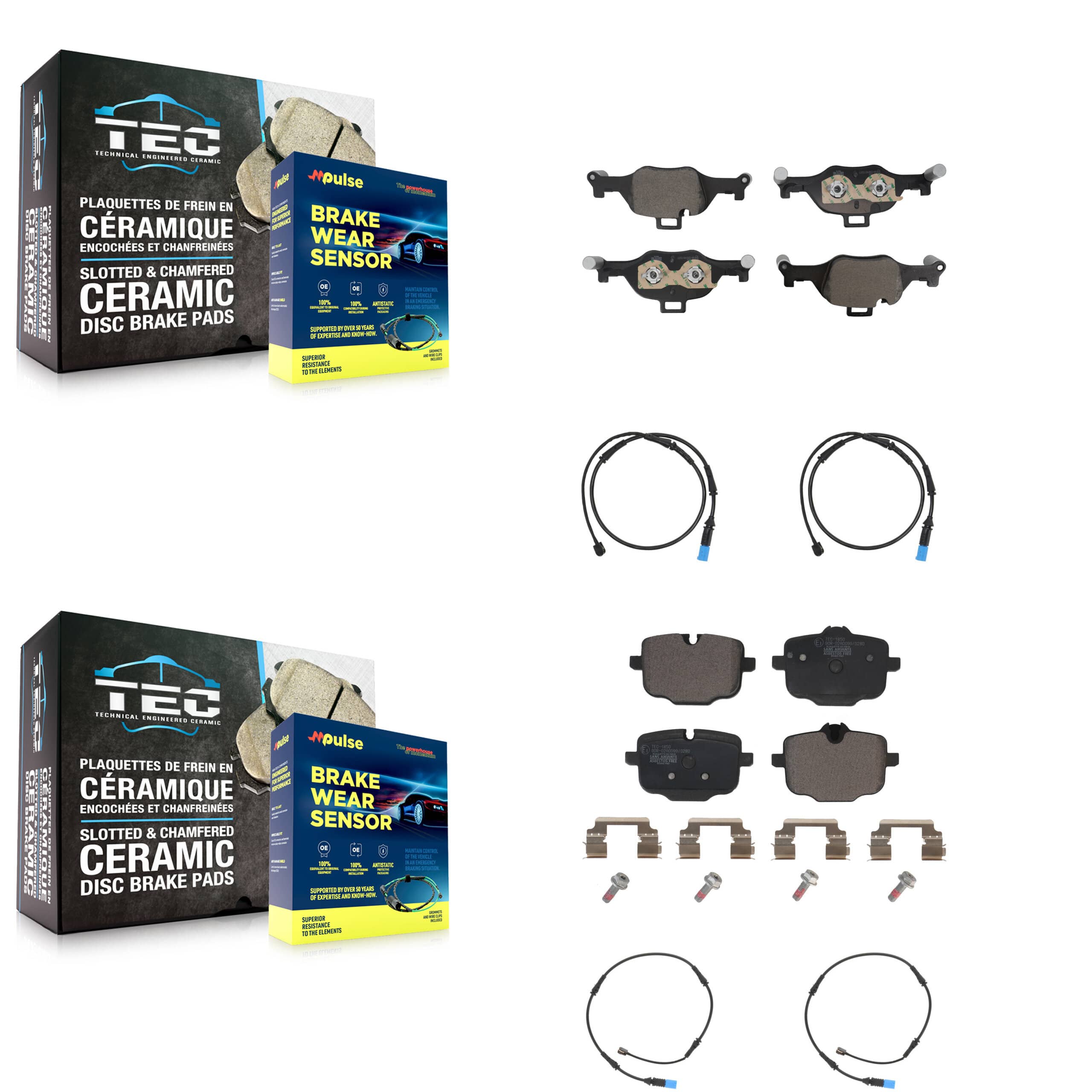 TEC - KTW-101609 - Front and Rear Disc Brake Pad Kits