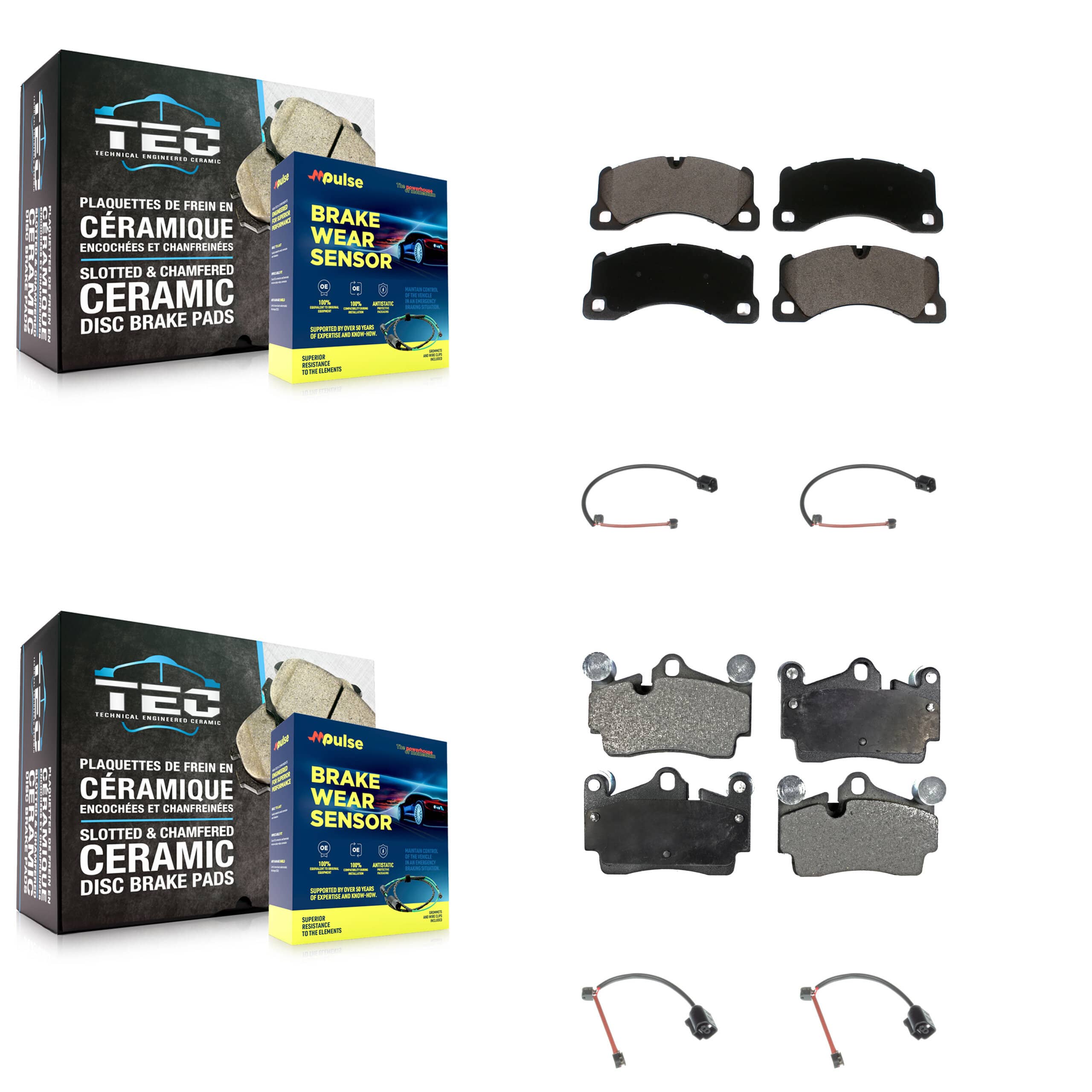TEC - KTW-101612 - Front and Rear Disc Brake Pad Kits