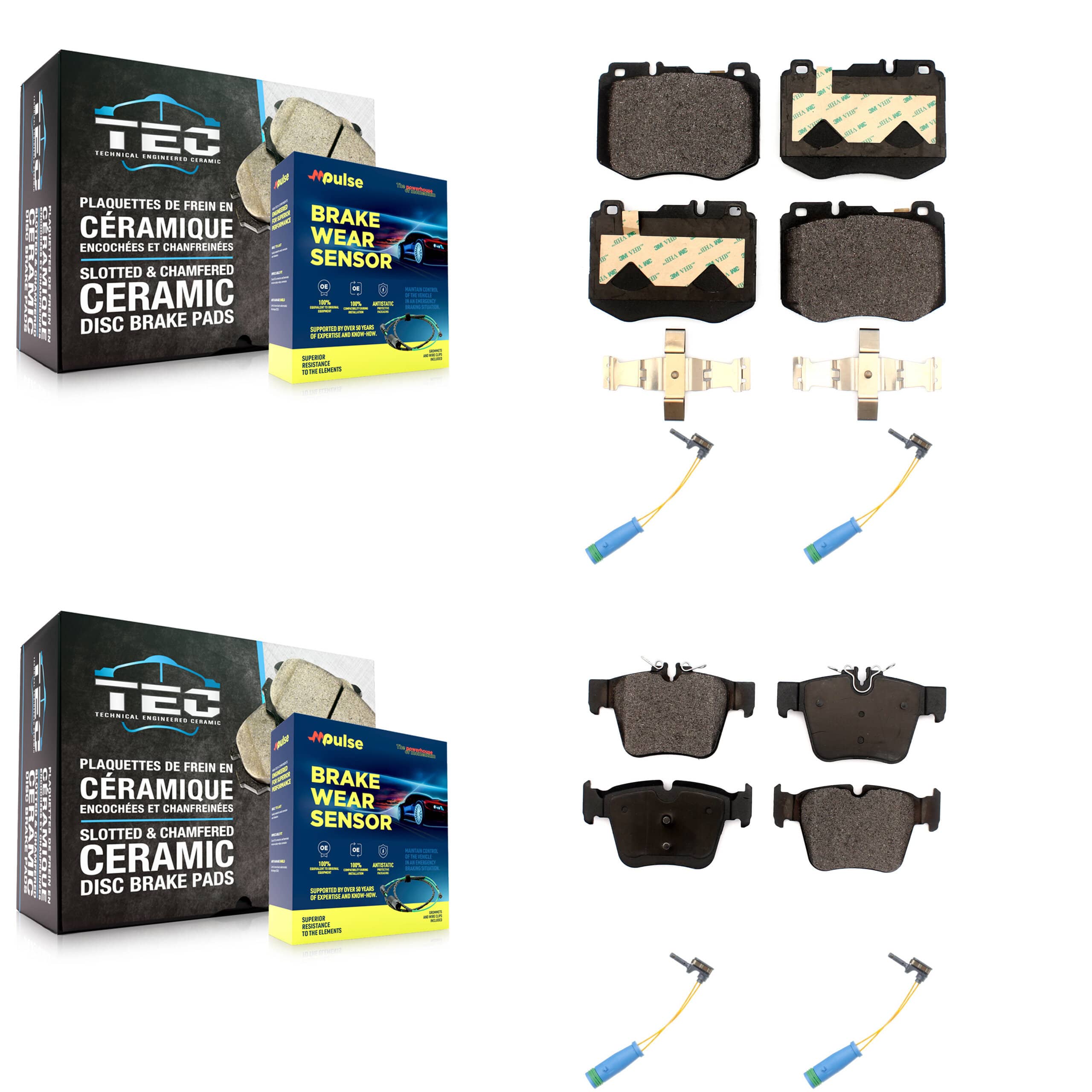 TEC - KTW-101634 - Front and Rear Disc Brake Pad Kits