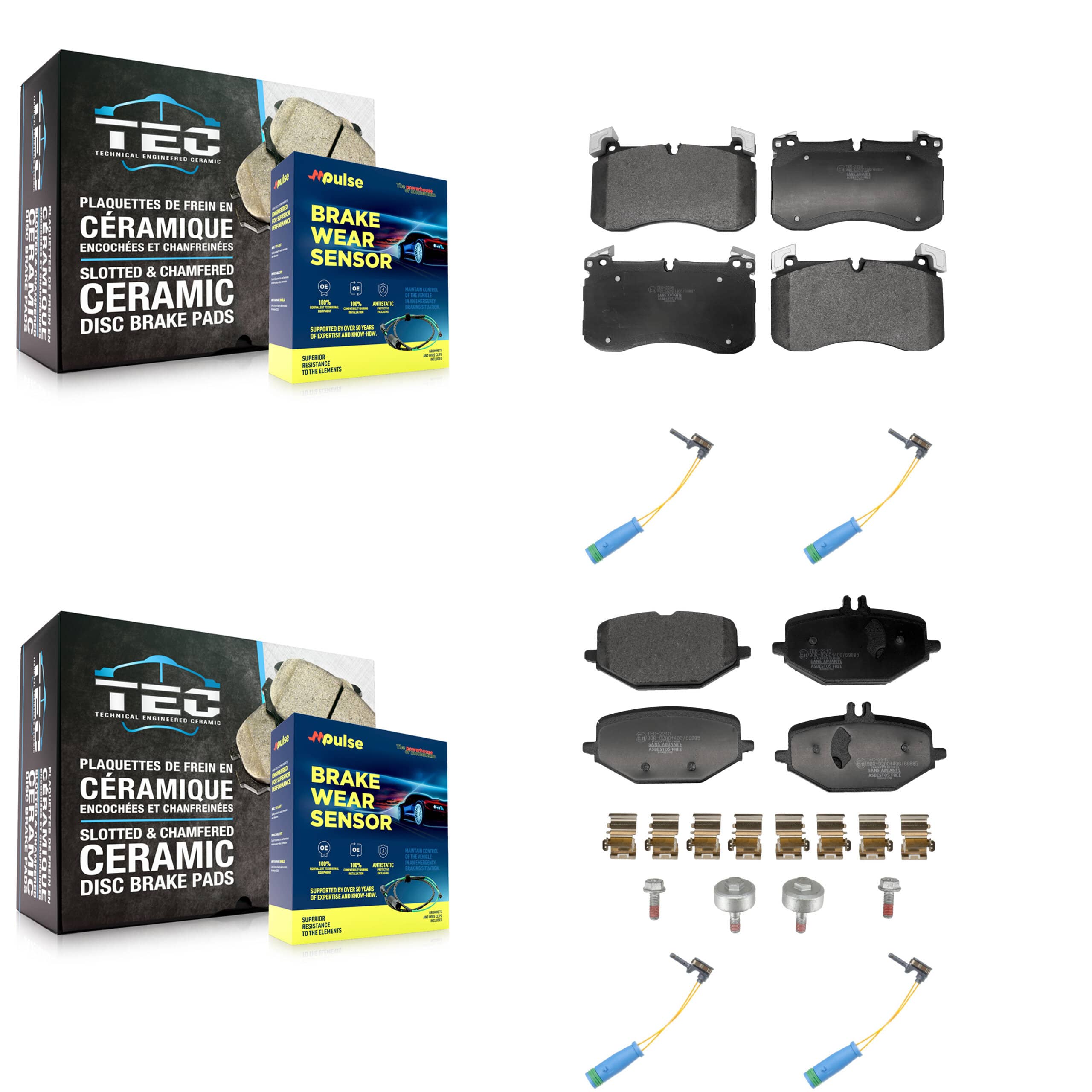 TEC - KTW-101639 - Front and Rear Disc Brake Pad Kits