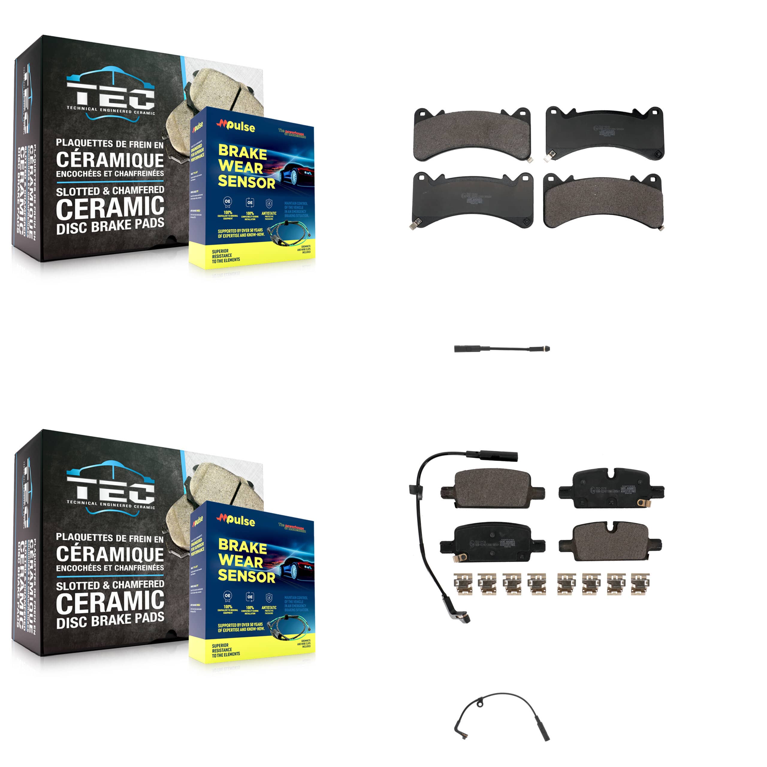 TEC - KTW-101641 - Front and Rear Disc Brake Pad Kits