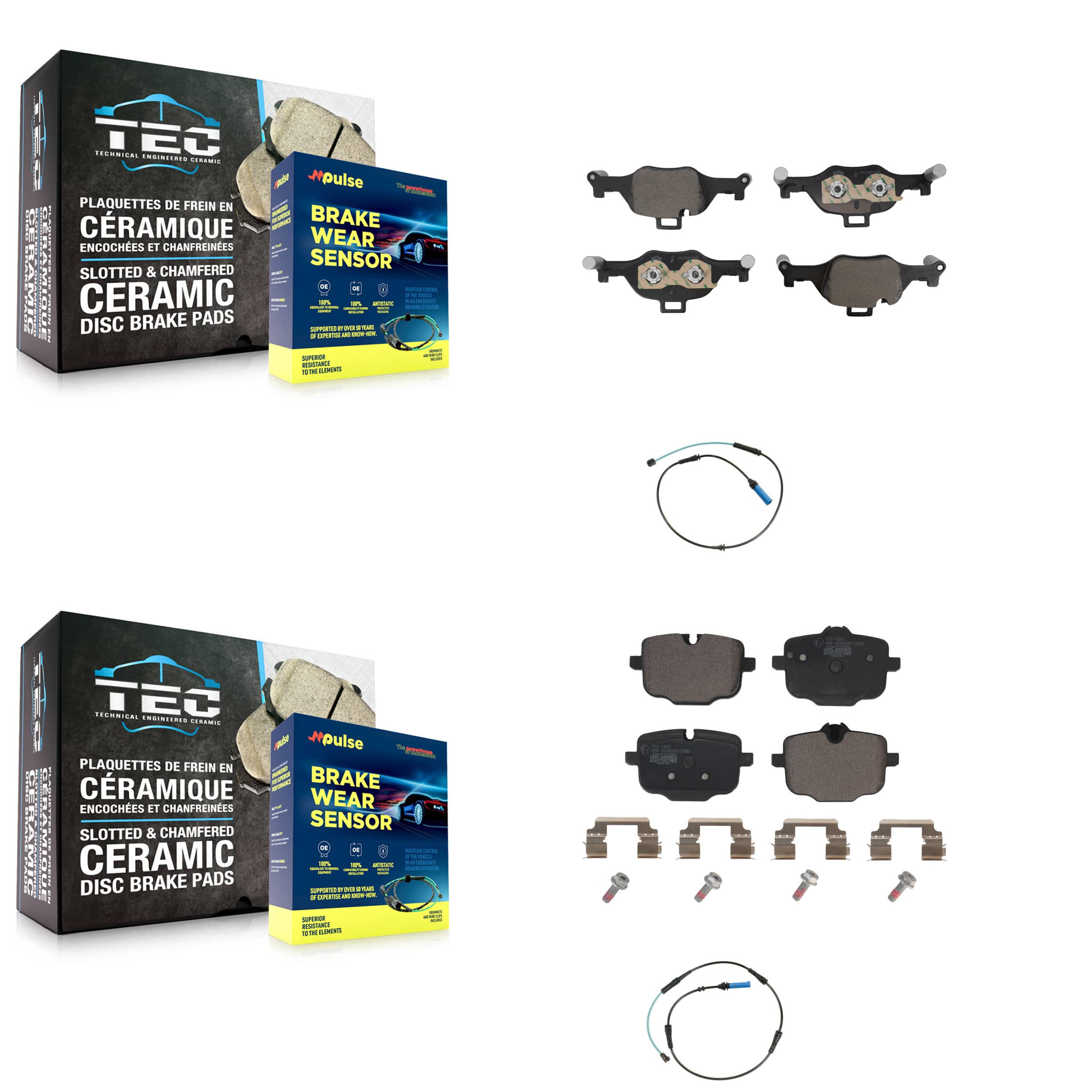 TEC - KTW-101657 - Front and Rear Disc Brake Pad Kits