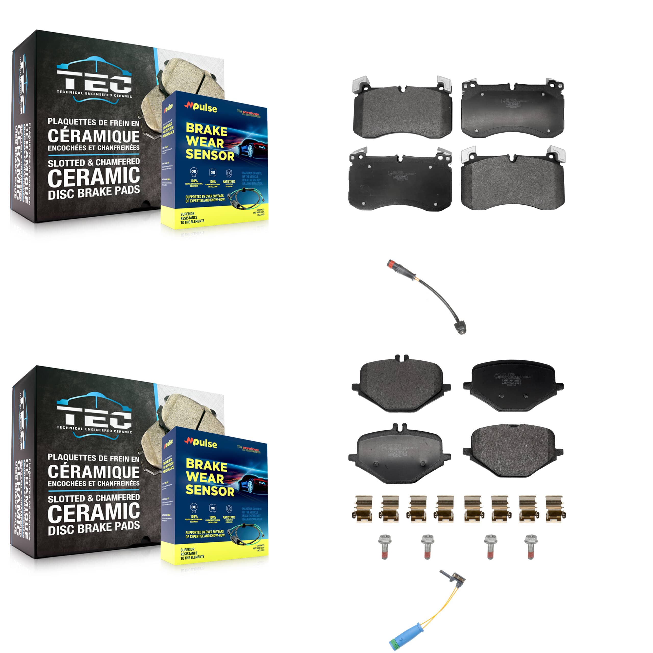 TEC - KTW-101663 - Front and Rear Disc Brake Pad Kits