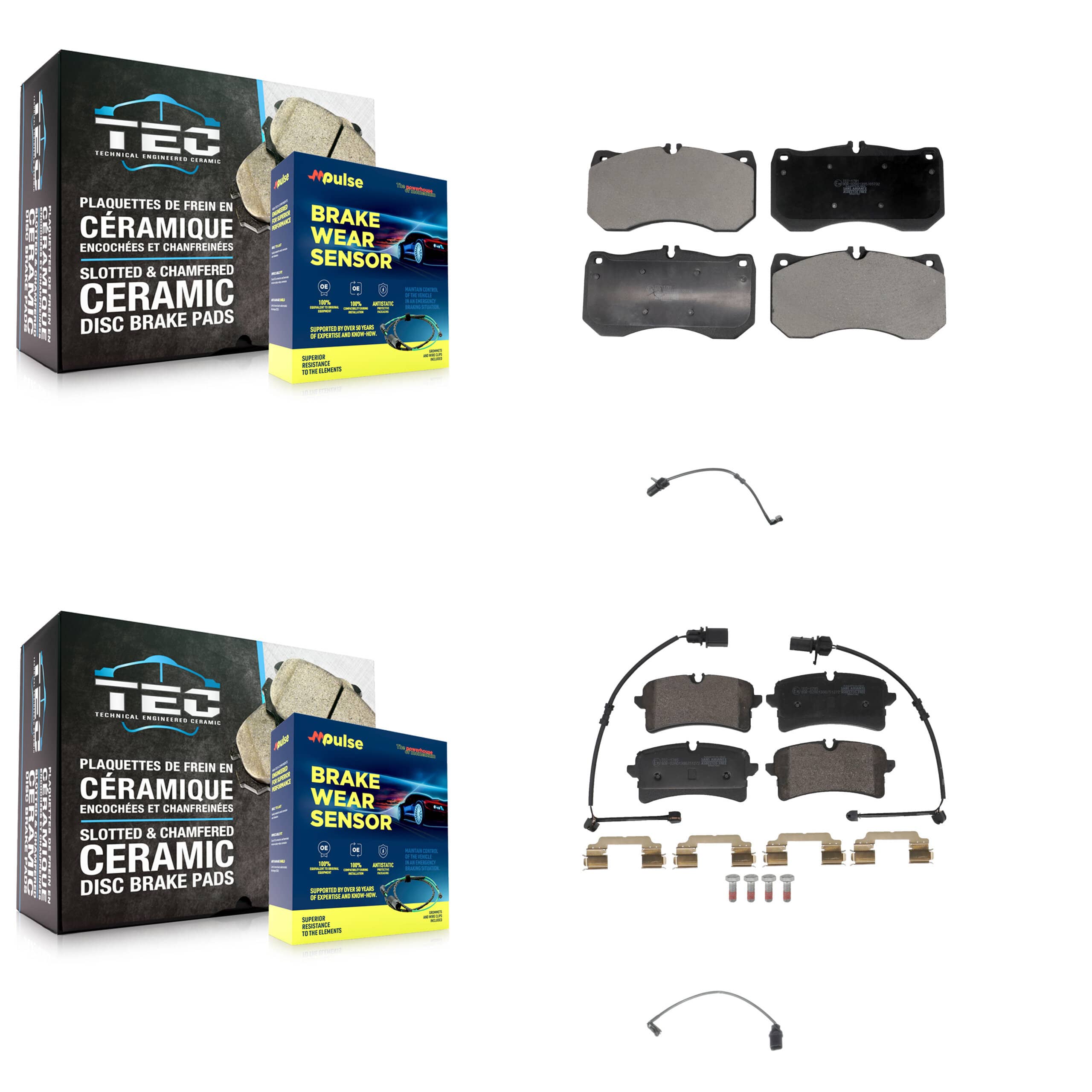TEC - KTW-101665 - Front and Rear Disc Brake Pad Kits