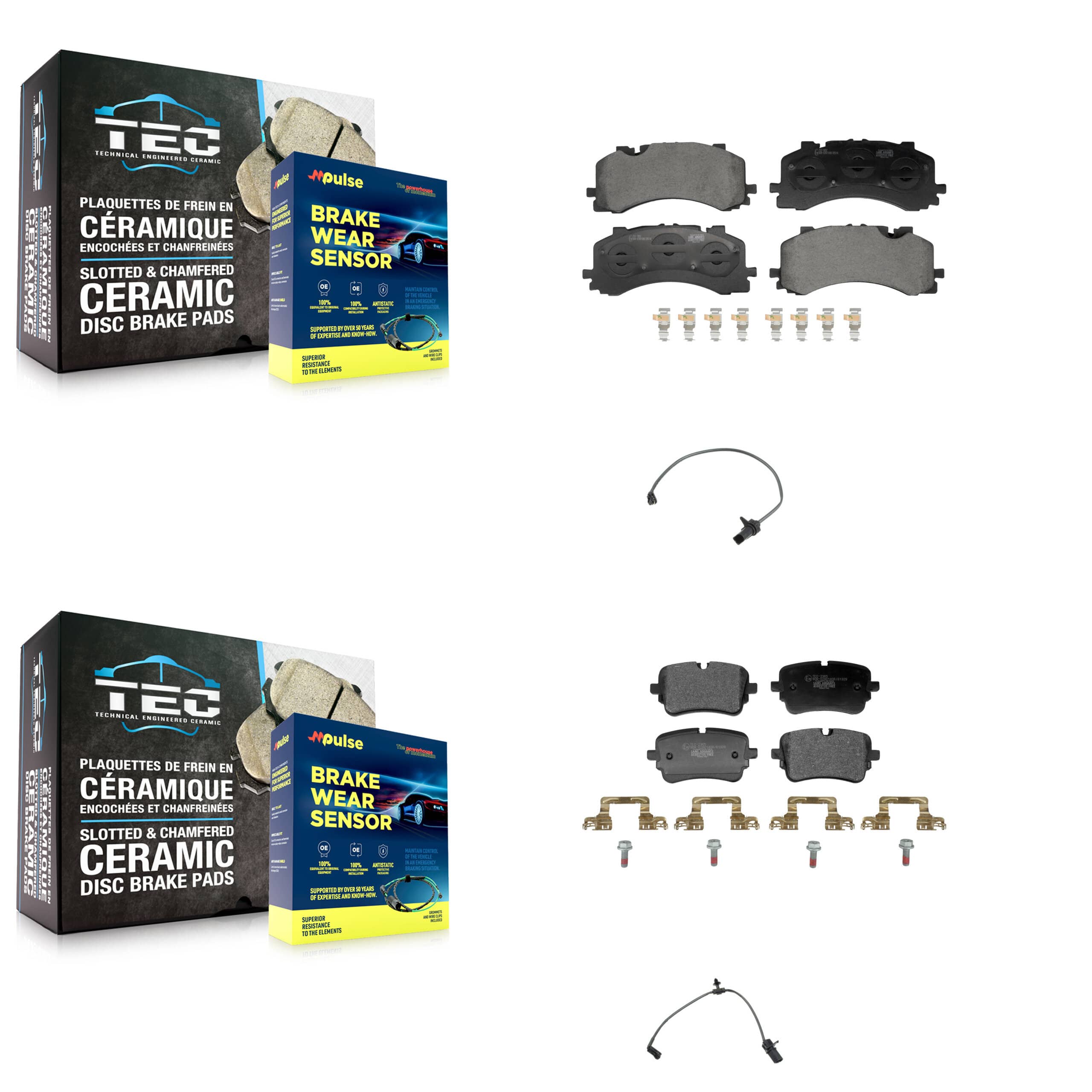 TEC - KTW-101667 - Front and Rear Disc Brake Pad Kits