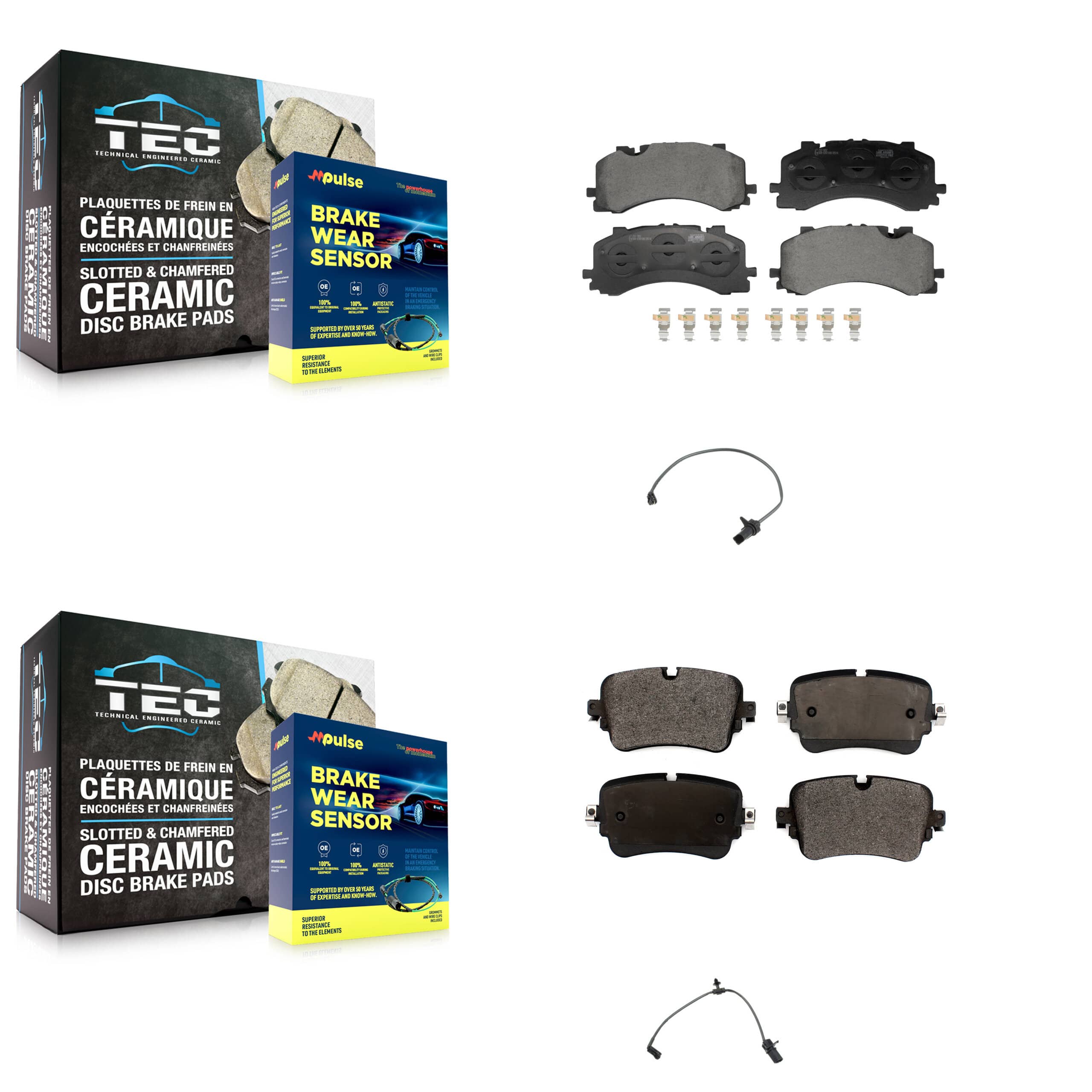TEC - KTW-101671 - Front and Rear Disc Brake Pad Kits