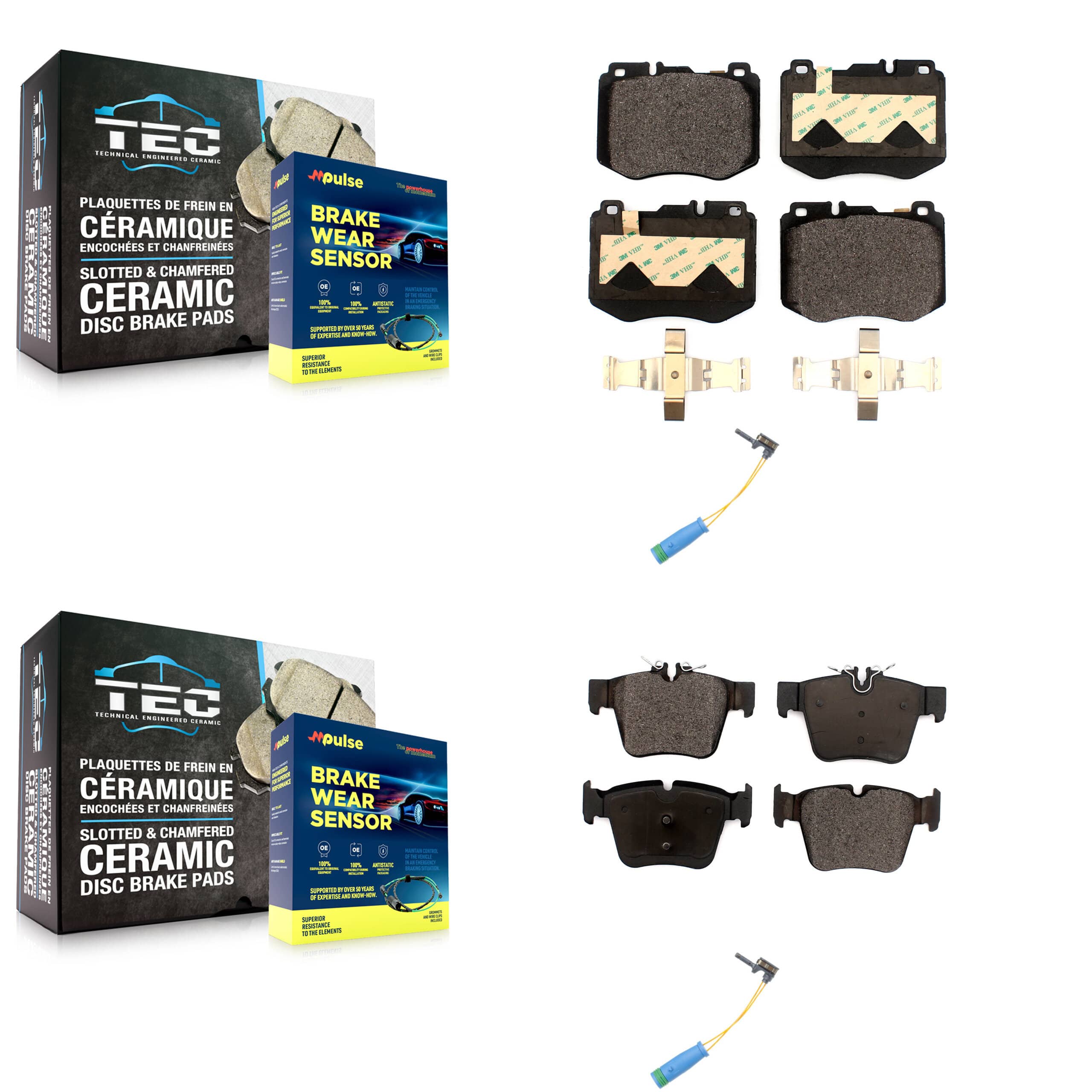 TEC - KTW-101679 - Front and Rear Disc Brake Pad Kits