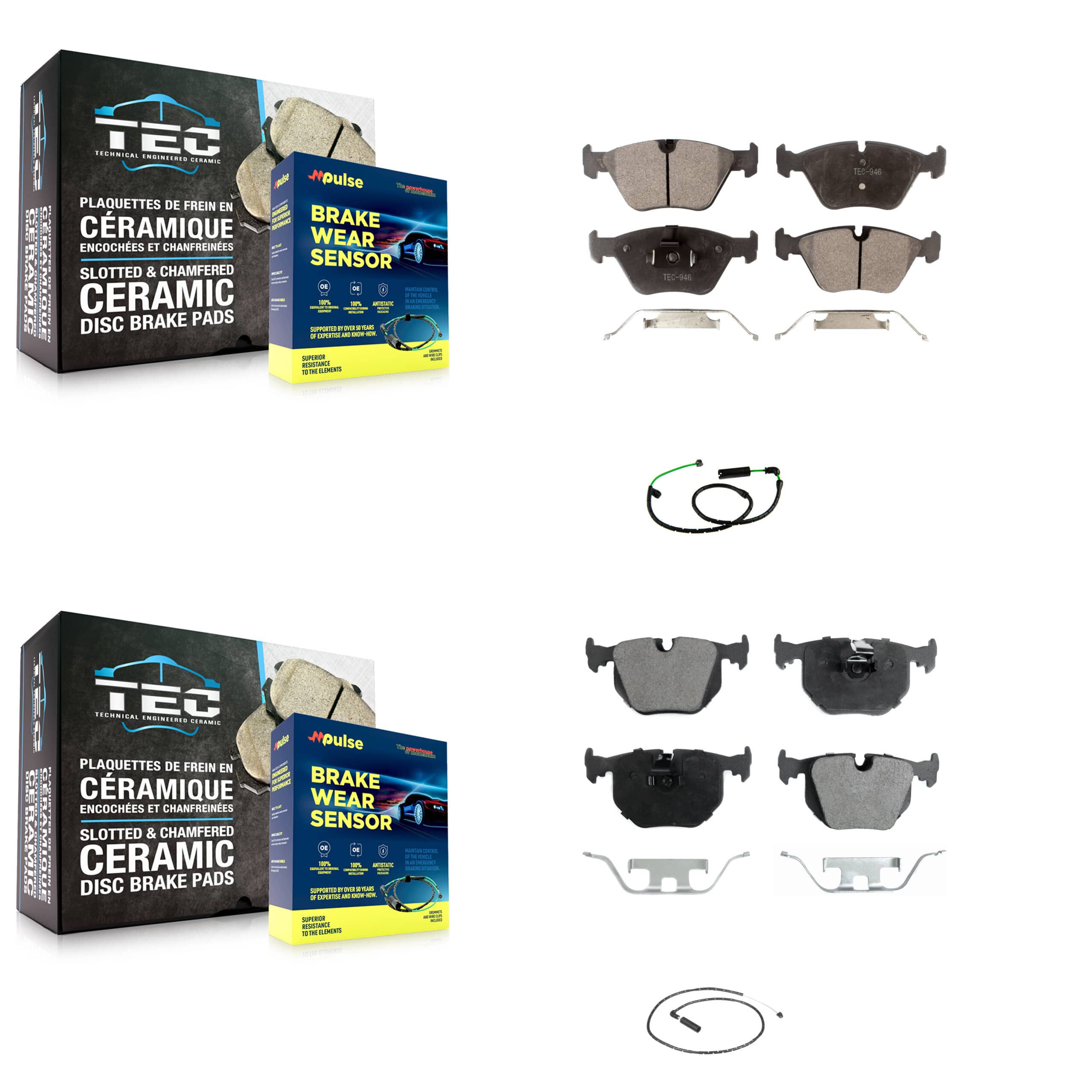 TEC - KTW-101759 - Front and Rear Disc Brake Pad Kits