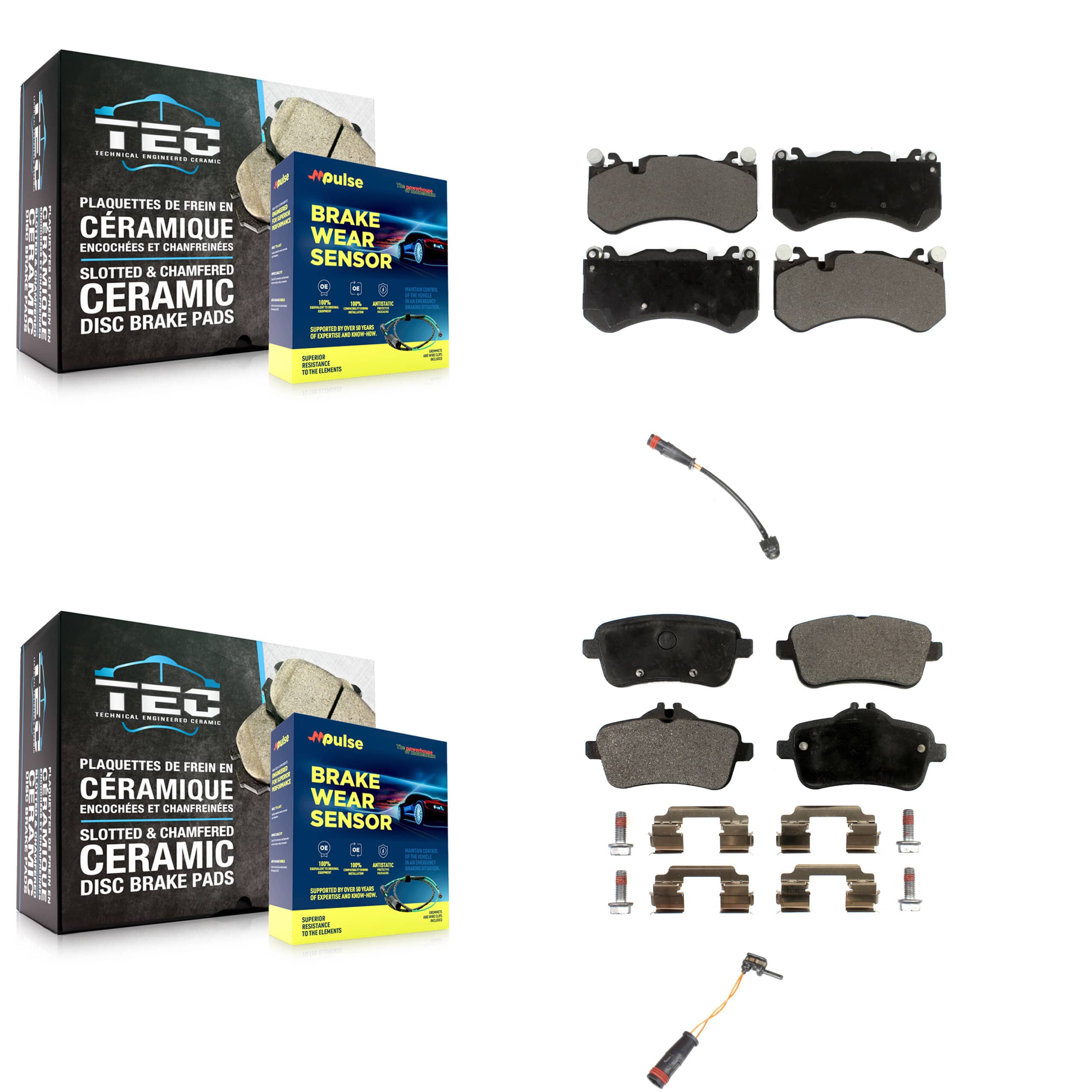 TEC - KTW-101760 - Front and Rear Disc Brake Pad Kits