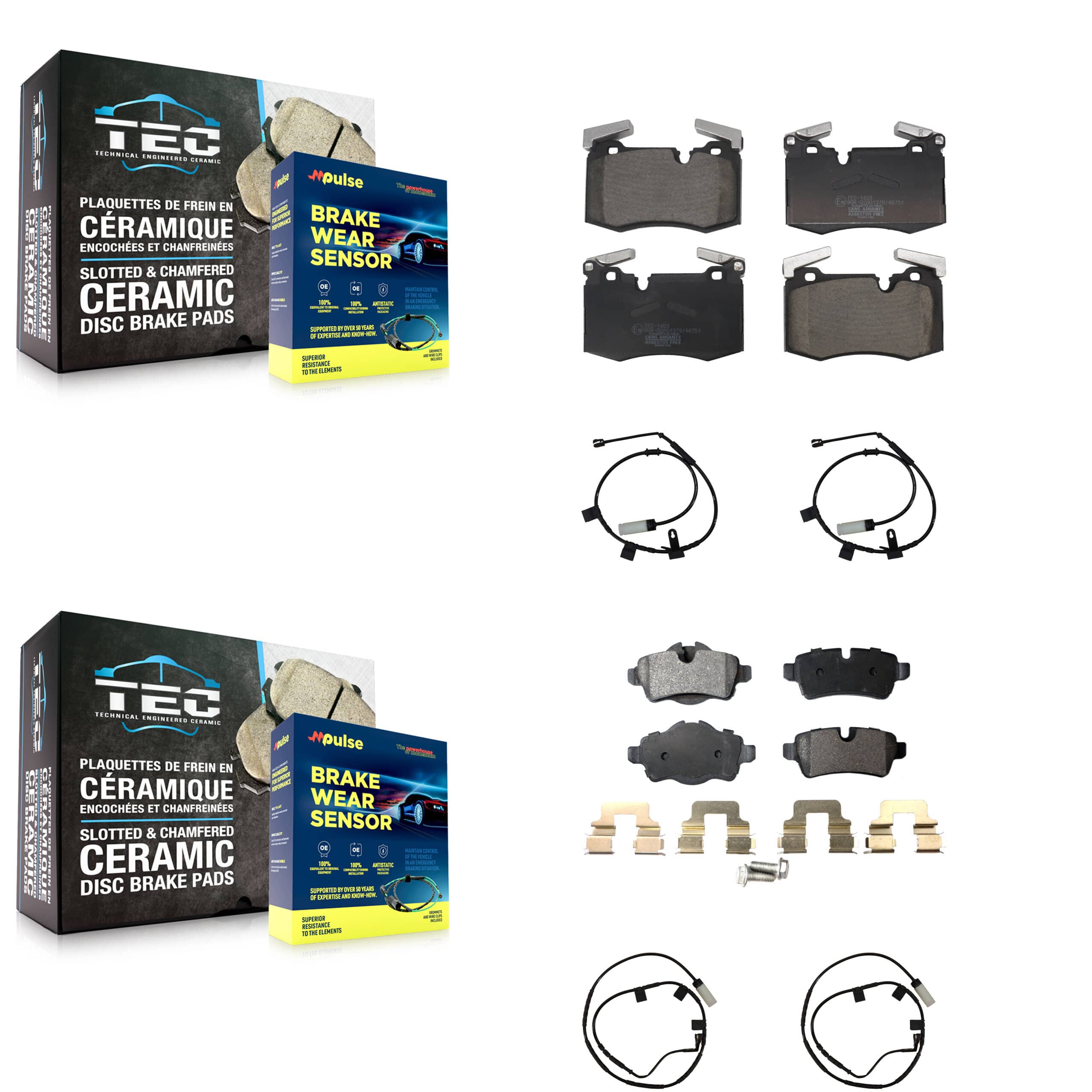 TEC - KTW-101767 - Front and Rear Disc Brake Pad Kits