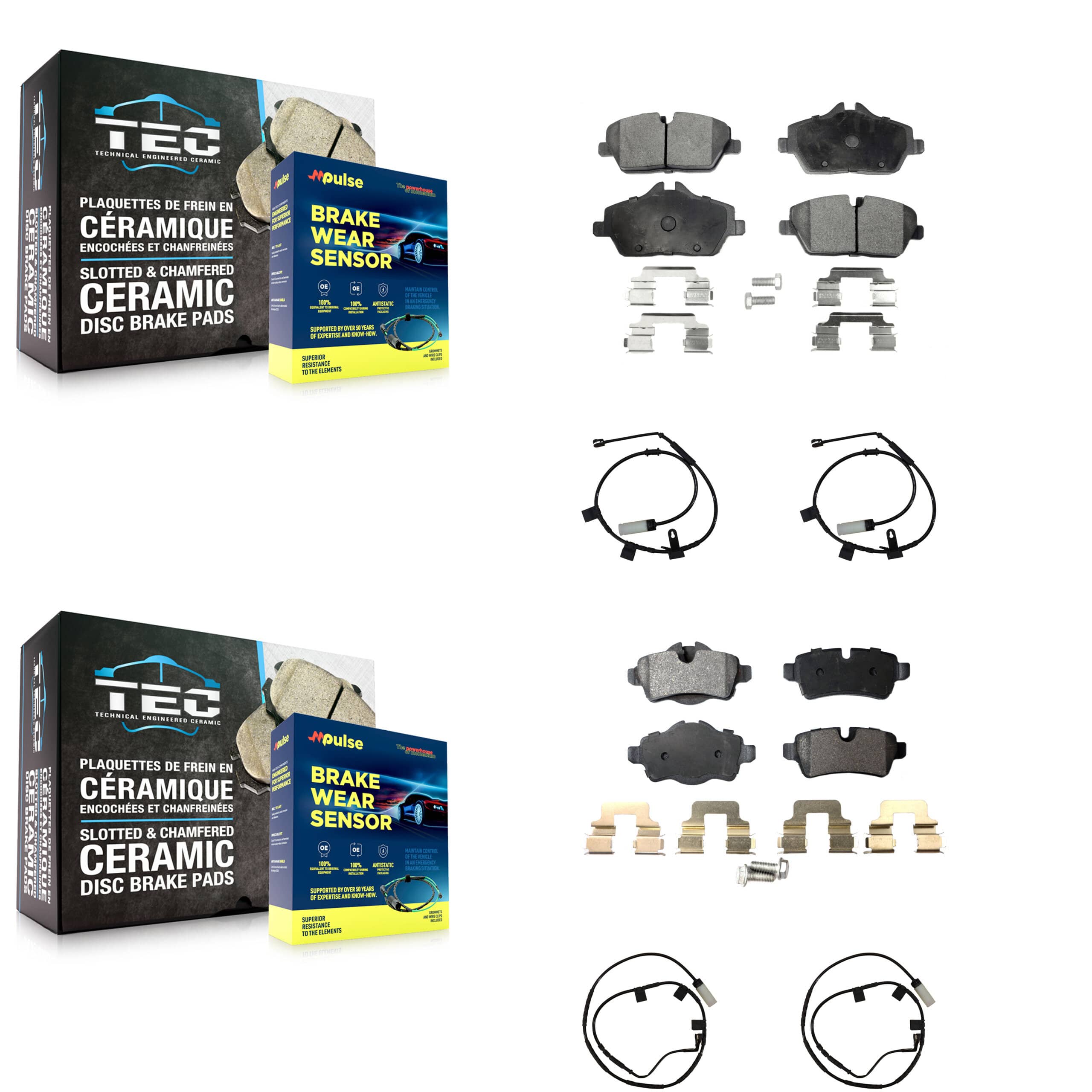 TEC - KTW-101768 - Front and Rear Disc Brake Pad Kits