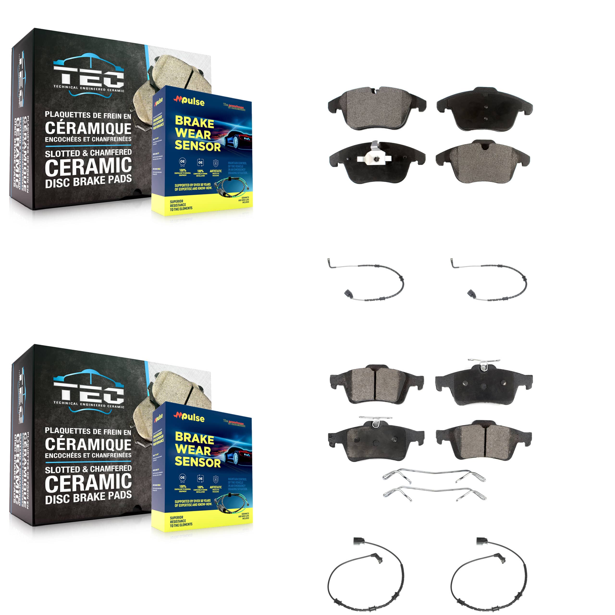 TEC - KTW-101770 - Front and Rear Disc Brake Pad Kits