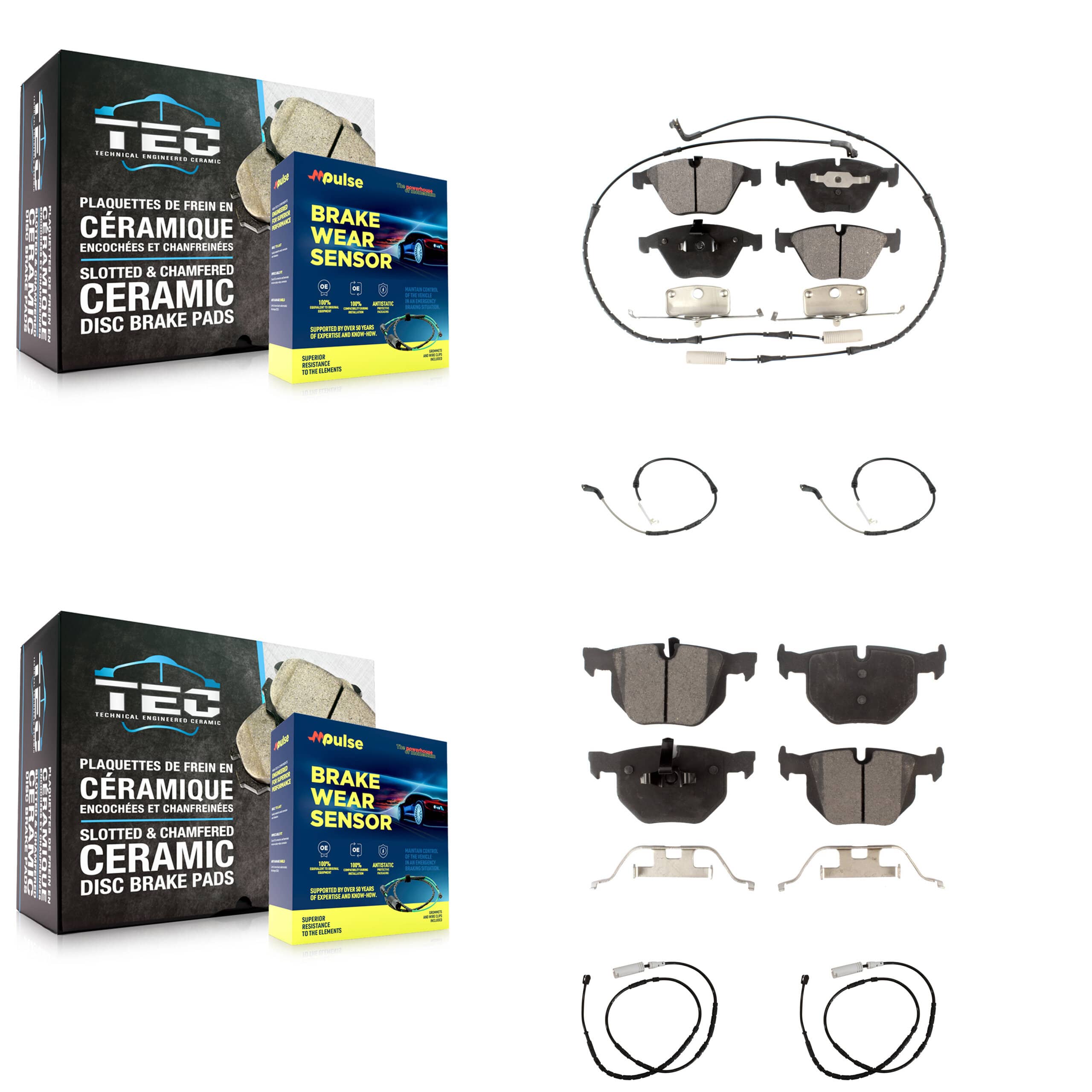 TEC - KTW-101771 - Front and Rear Disc Brake Pad Kits
