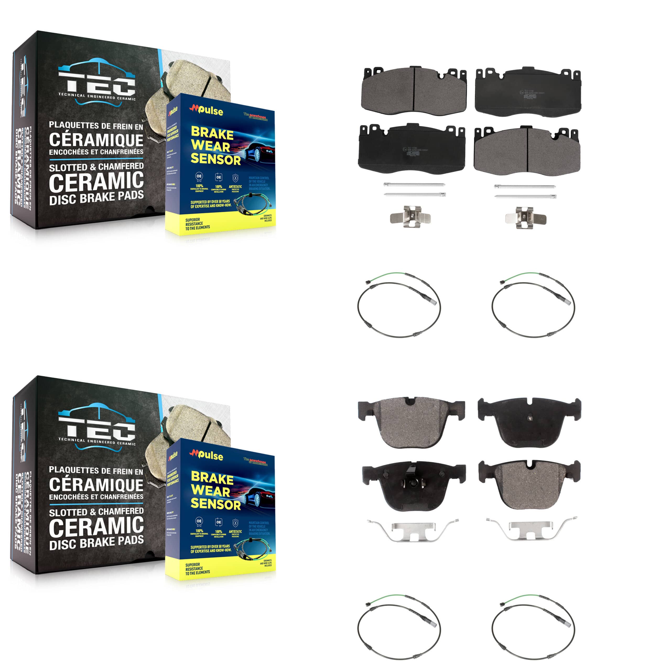 TEC - KTW-101772 - Front and Rear Disc Brake Pad Kits