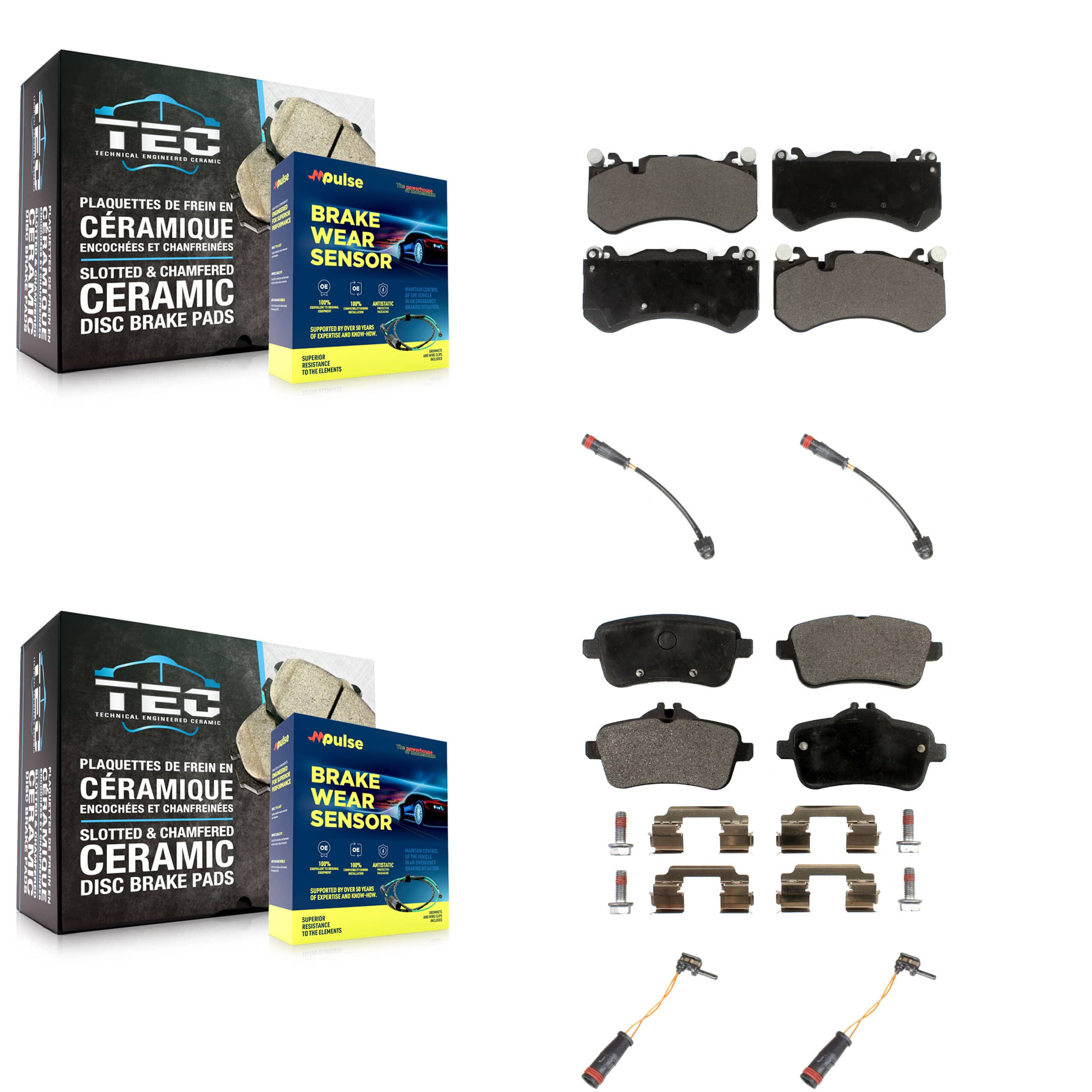 TEC - KTW-101775 - Front and Rear Disc Brake Pad Kits