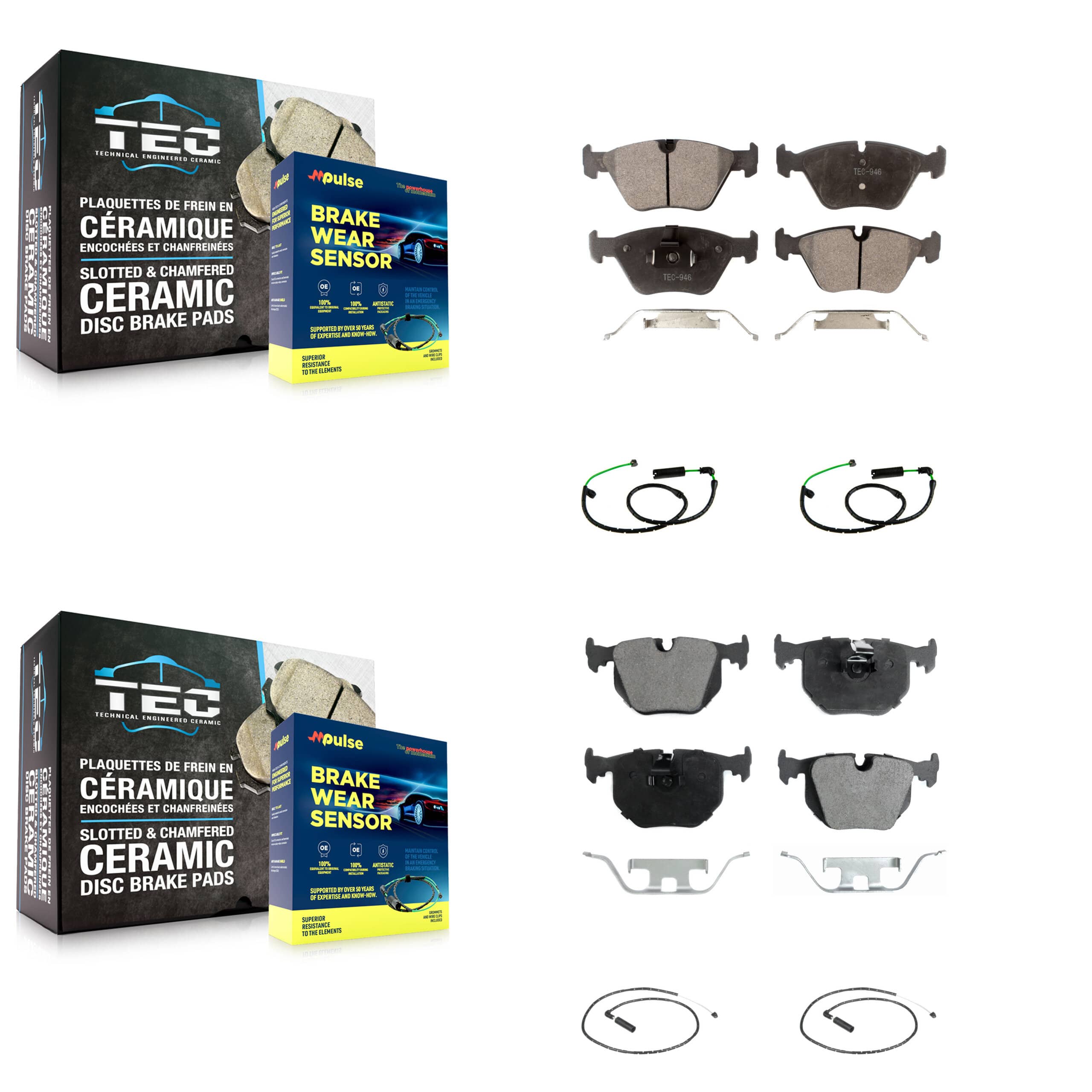 TEC - KTW-101781 - Front and Rear Disc Brake Pad Kits